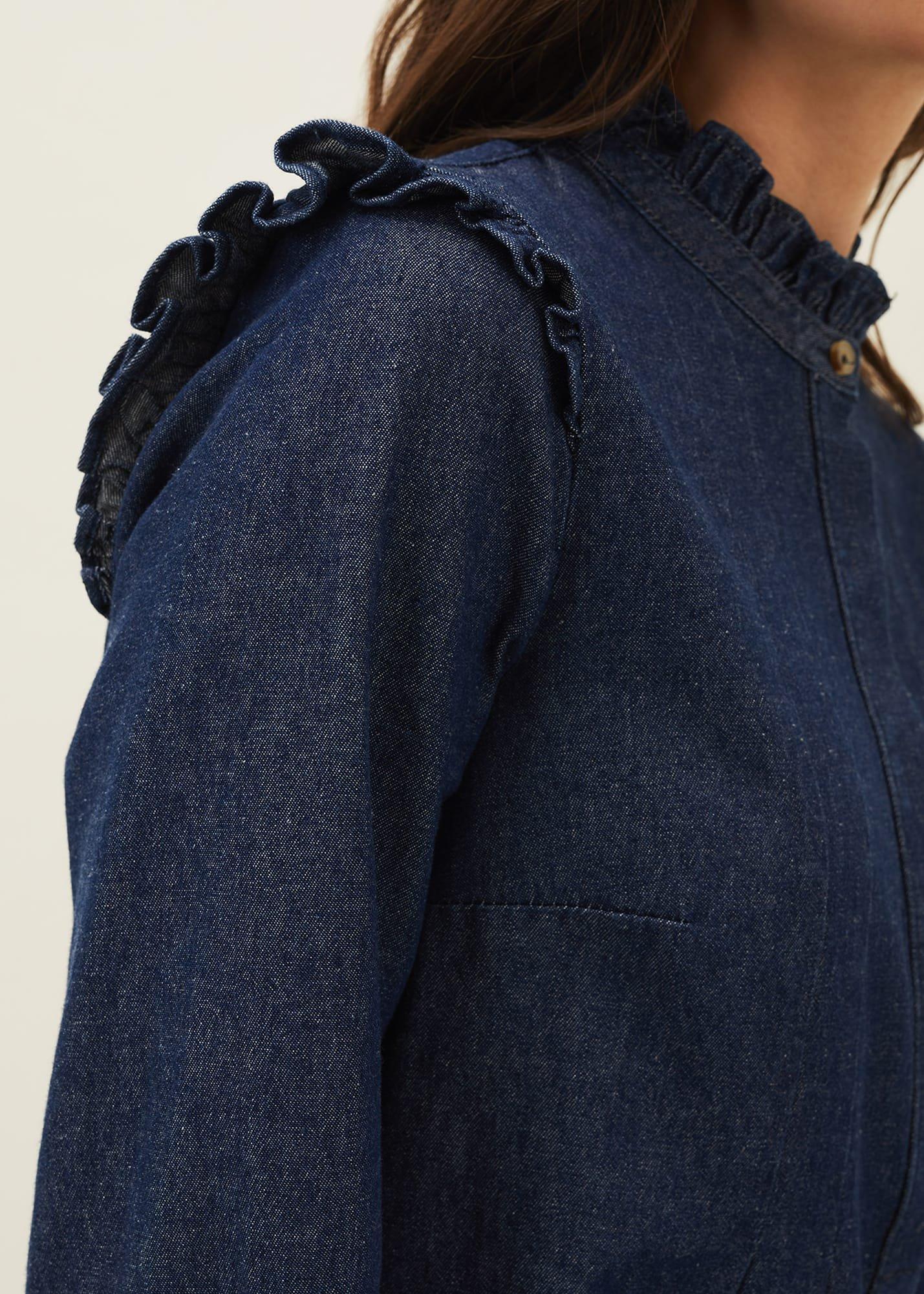Saige Denim Frill Detail Dress