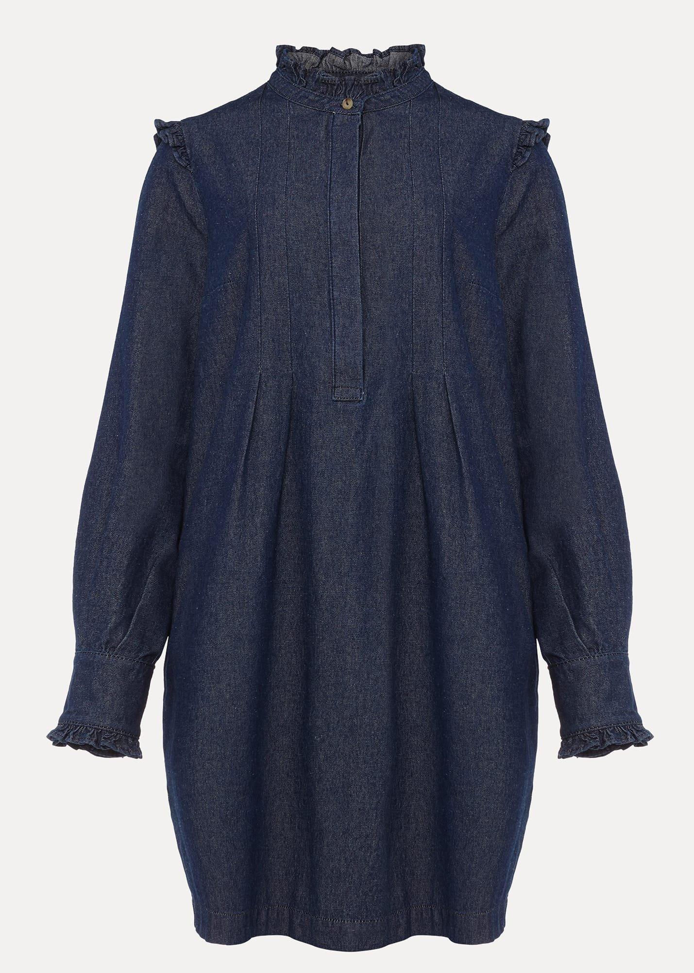 Saige Denim Frill Detail Dress