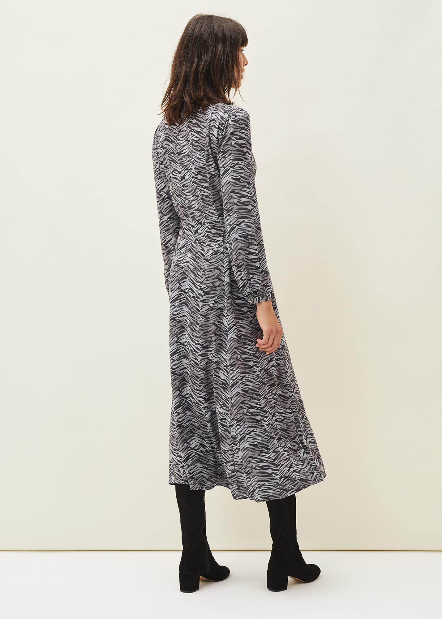 Amari Zebra Print Midaxi Dress