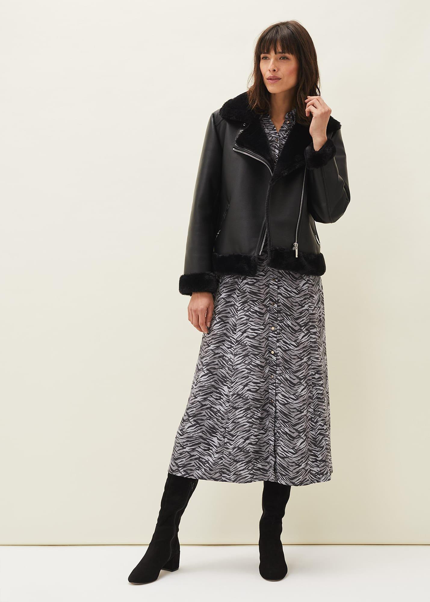 Amari Zebra Print Midaxi Dress