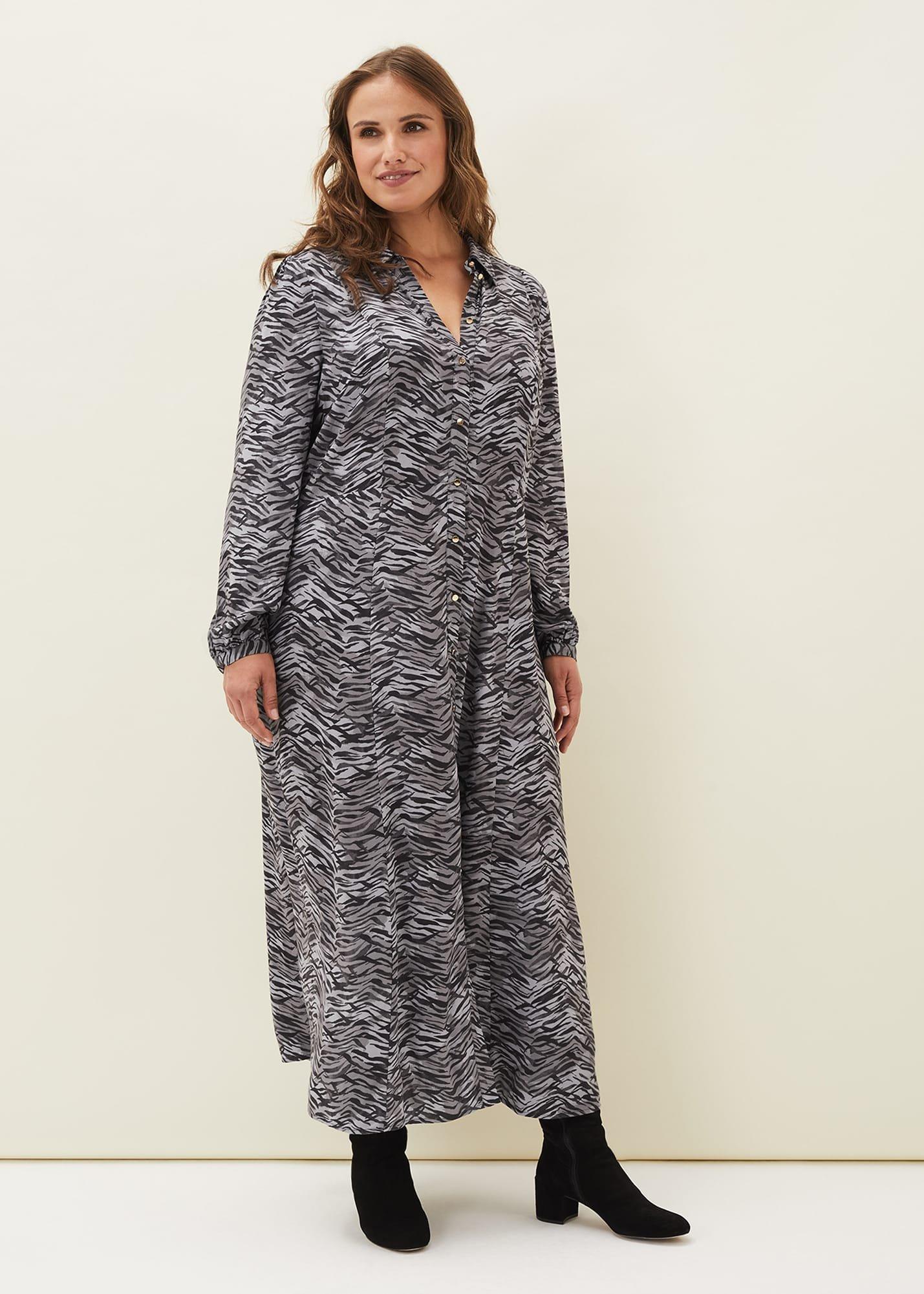 Amari Zebra Print Midaxi Dress