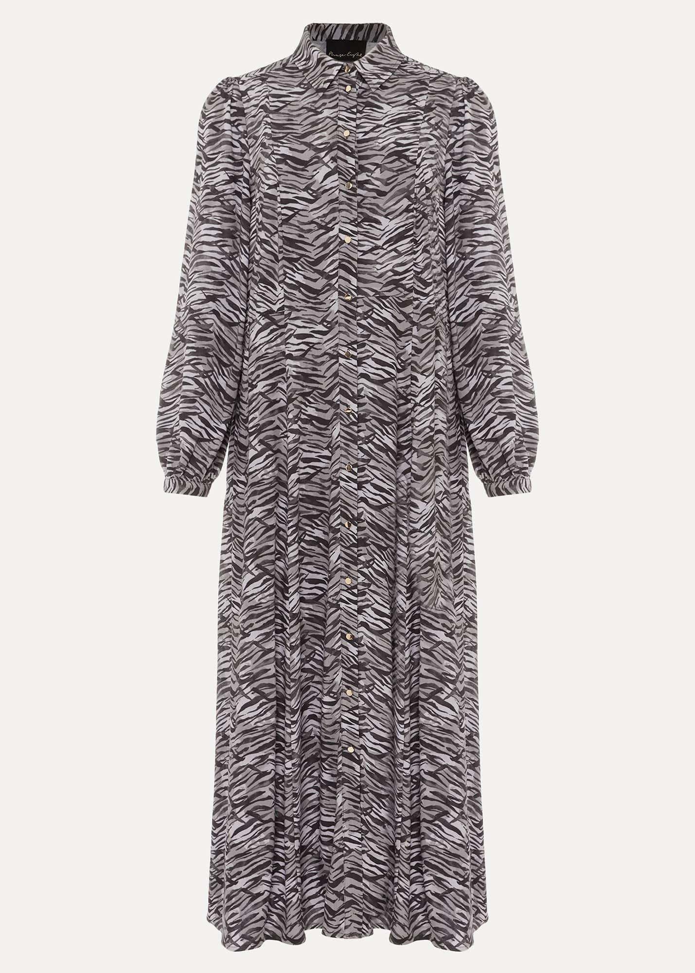Amari Zebra Print Midaxi Dress