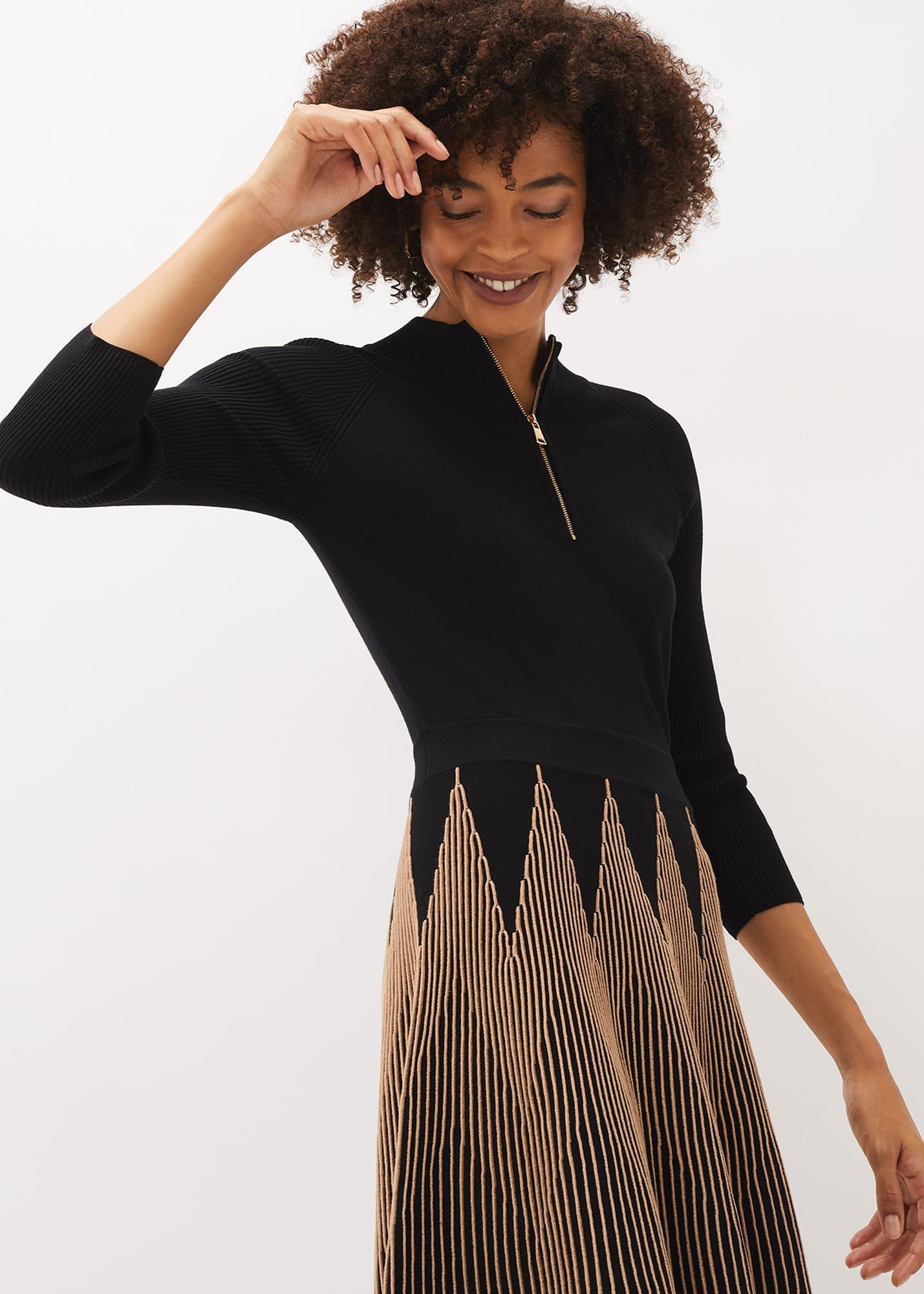 Adele Knitted Fit And Flare Dress