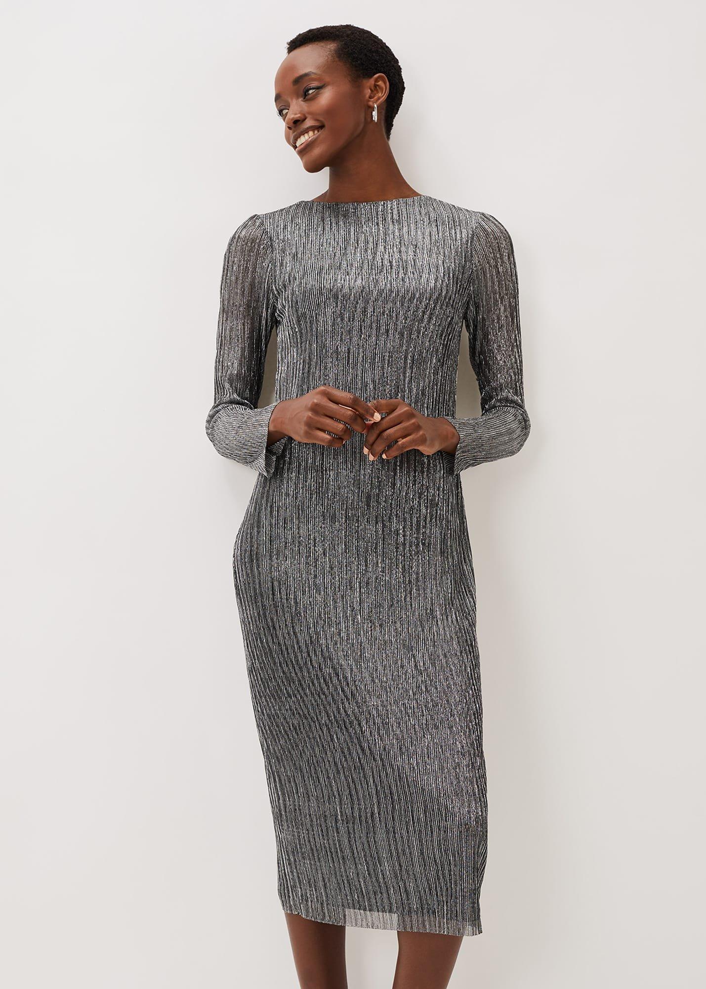 Alix Plisse Midi Dress