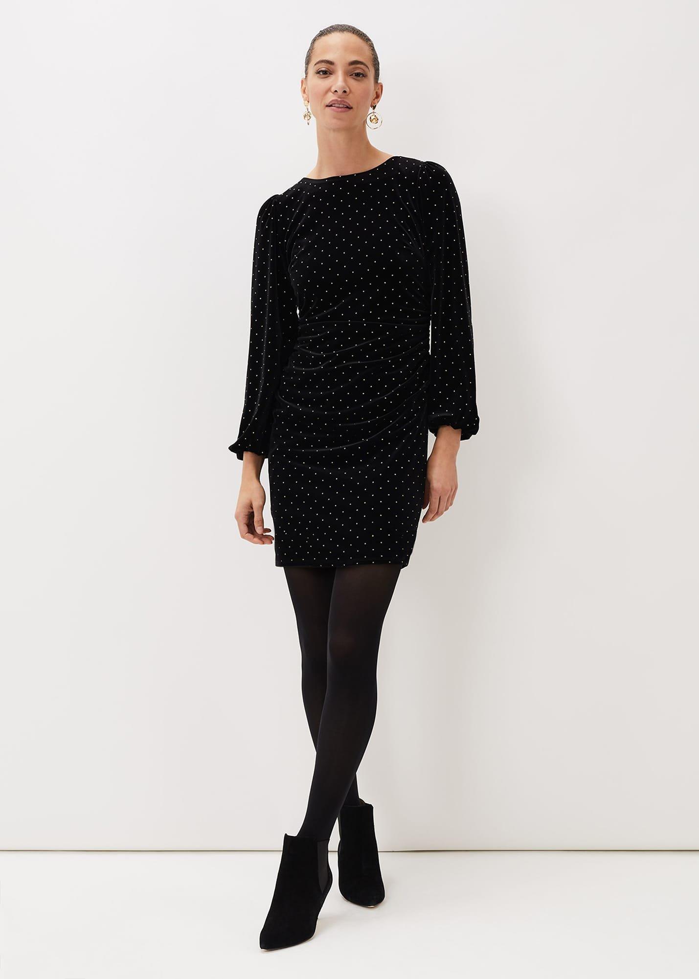 Adele Studded Velvet Mini Dress