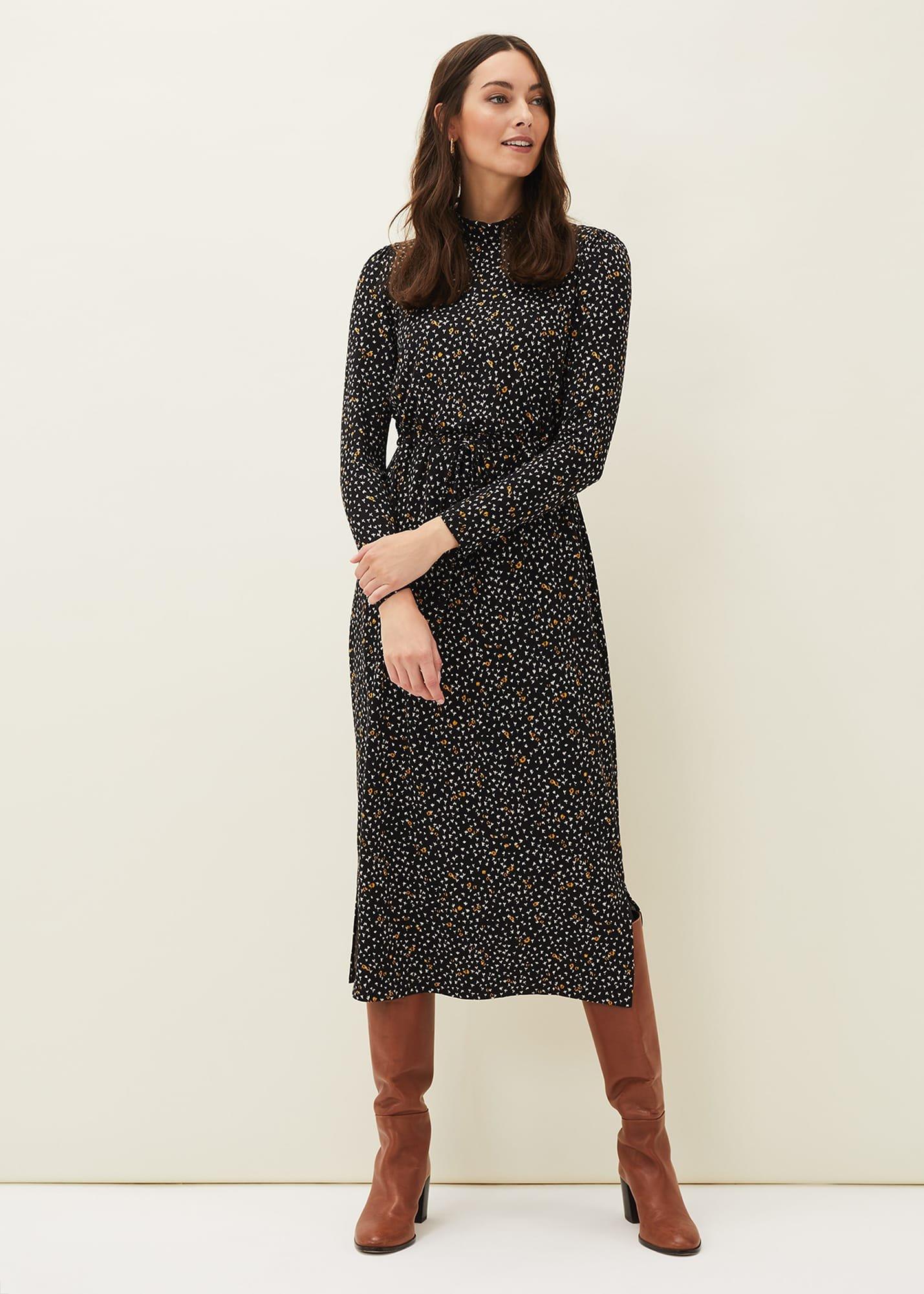 Sallie Ditsy Floral Jersey Dress