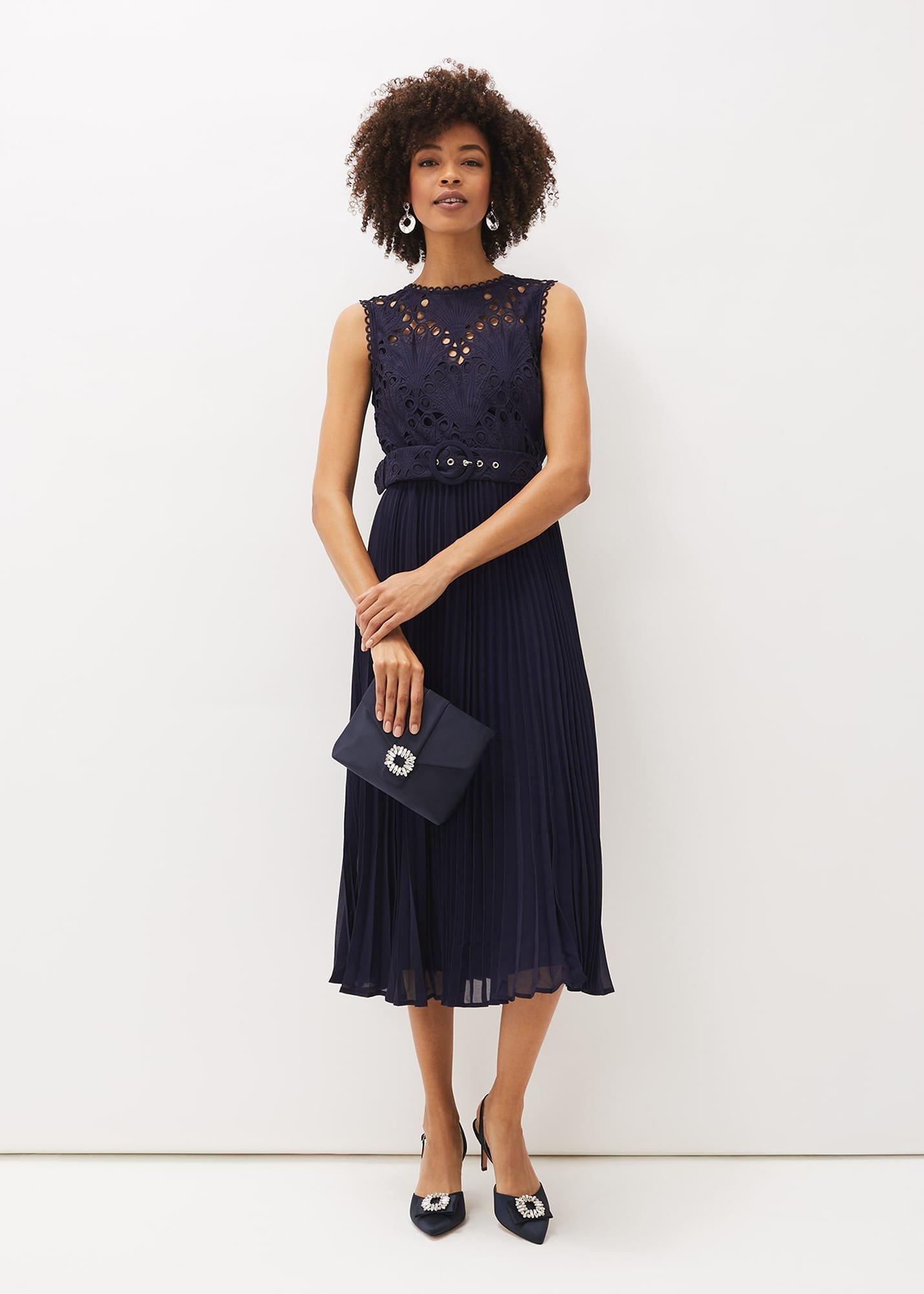 Amora Lace Bodice Pleated Dress