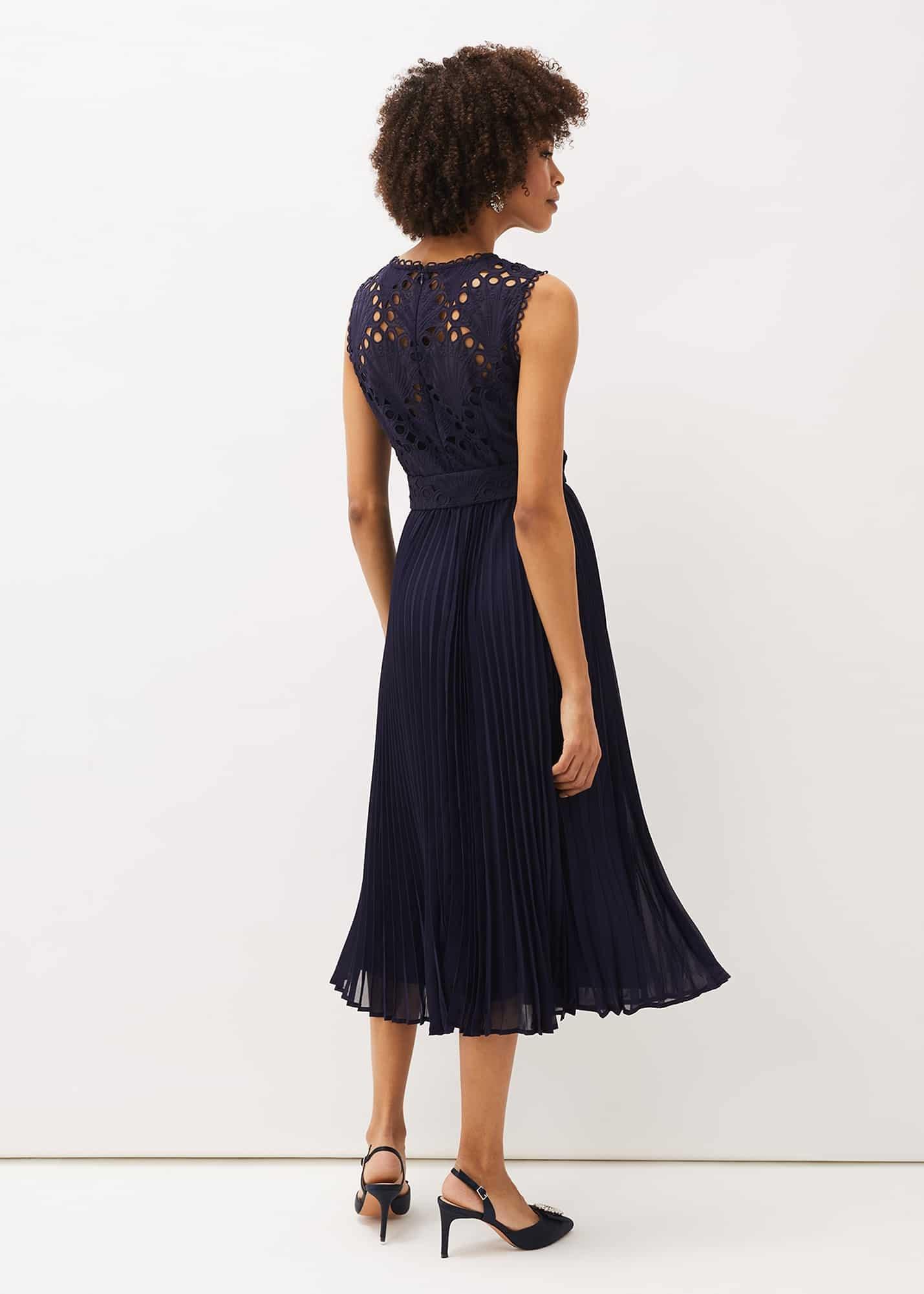 Amora Lace Bodice Pleated Dress