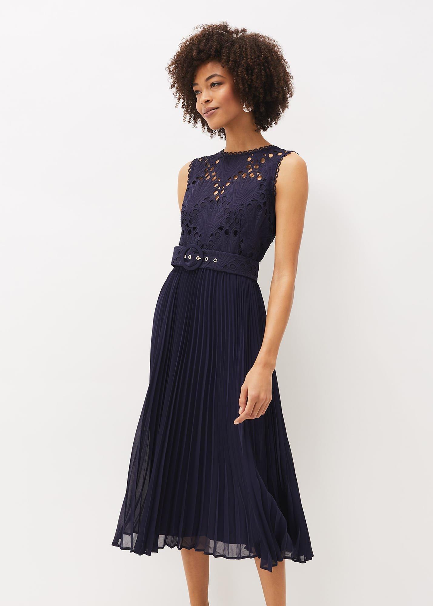Amora Lace Bodice Pleated Dress