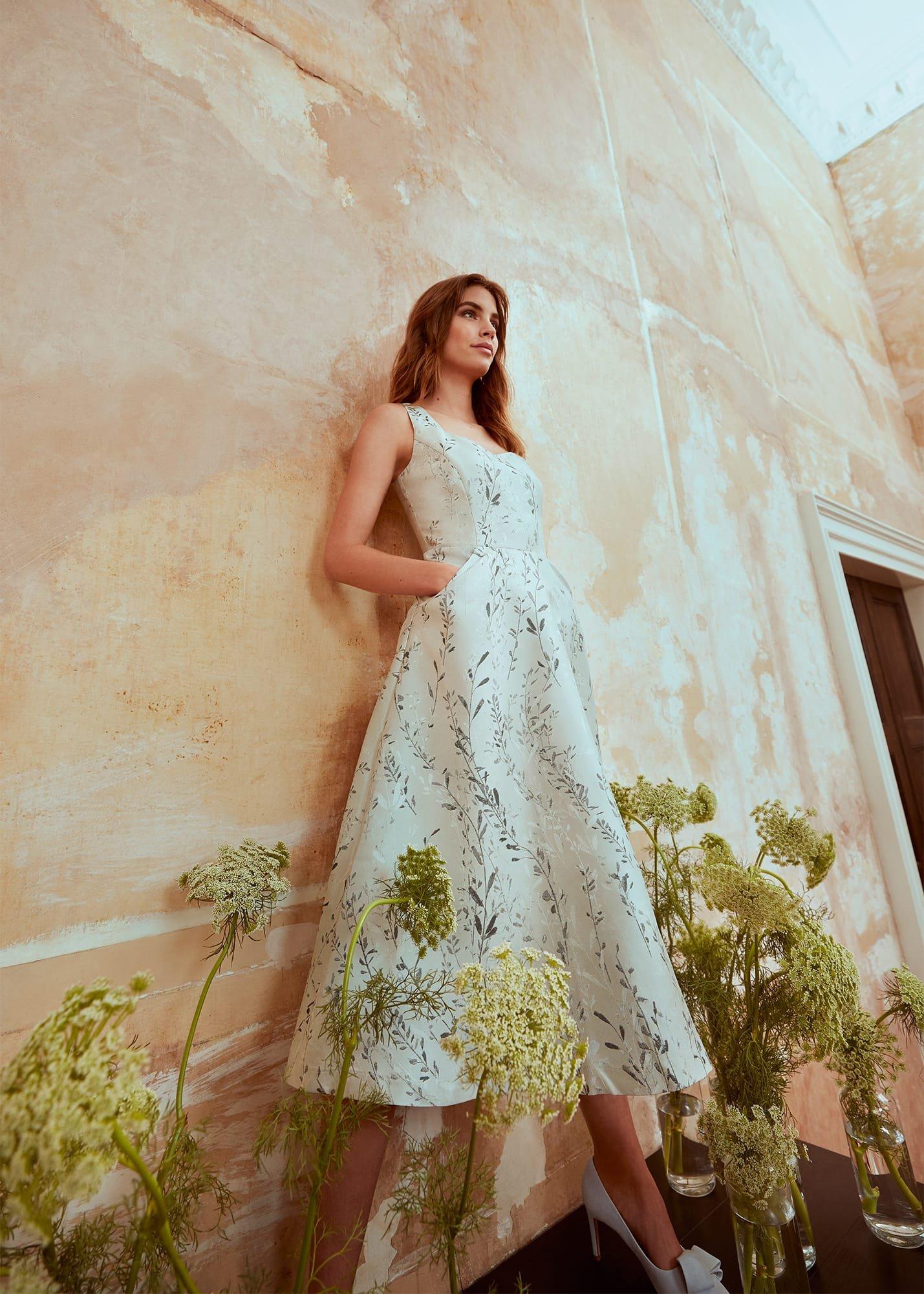 Becka Floral Jacquard Fit And Flare Dress