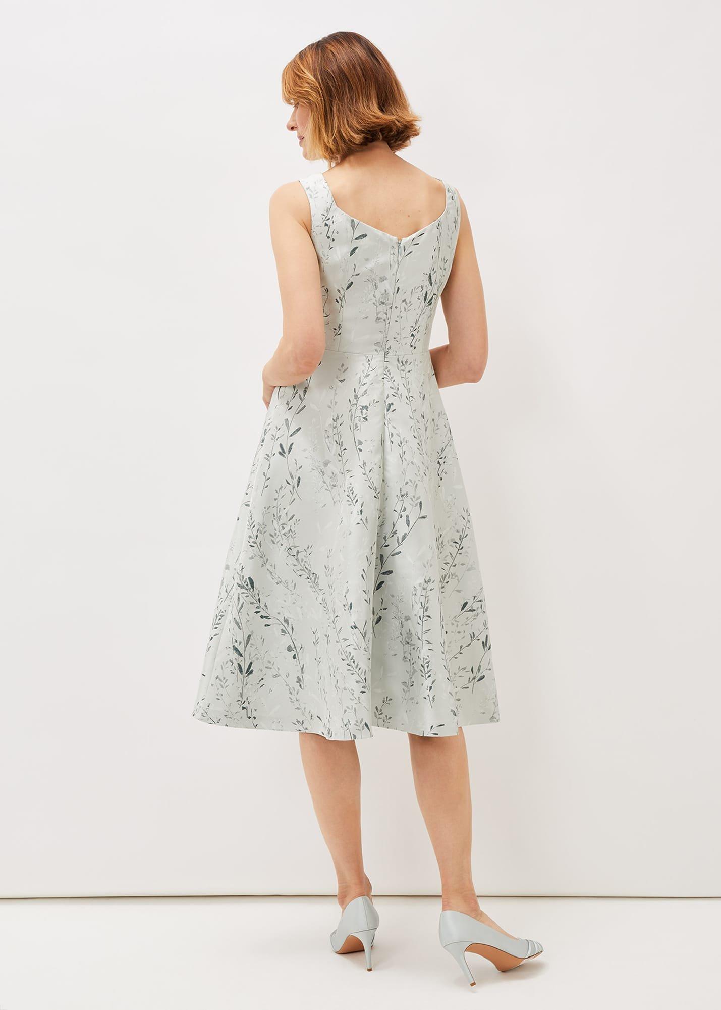 Becka Floral Jacquard Fit And Flare Dress