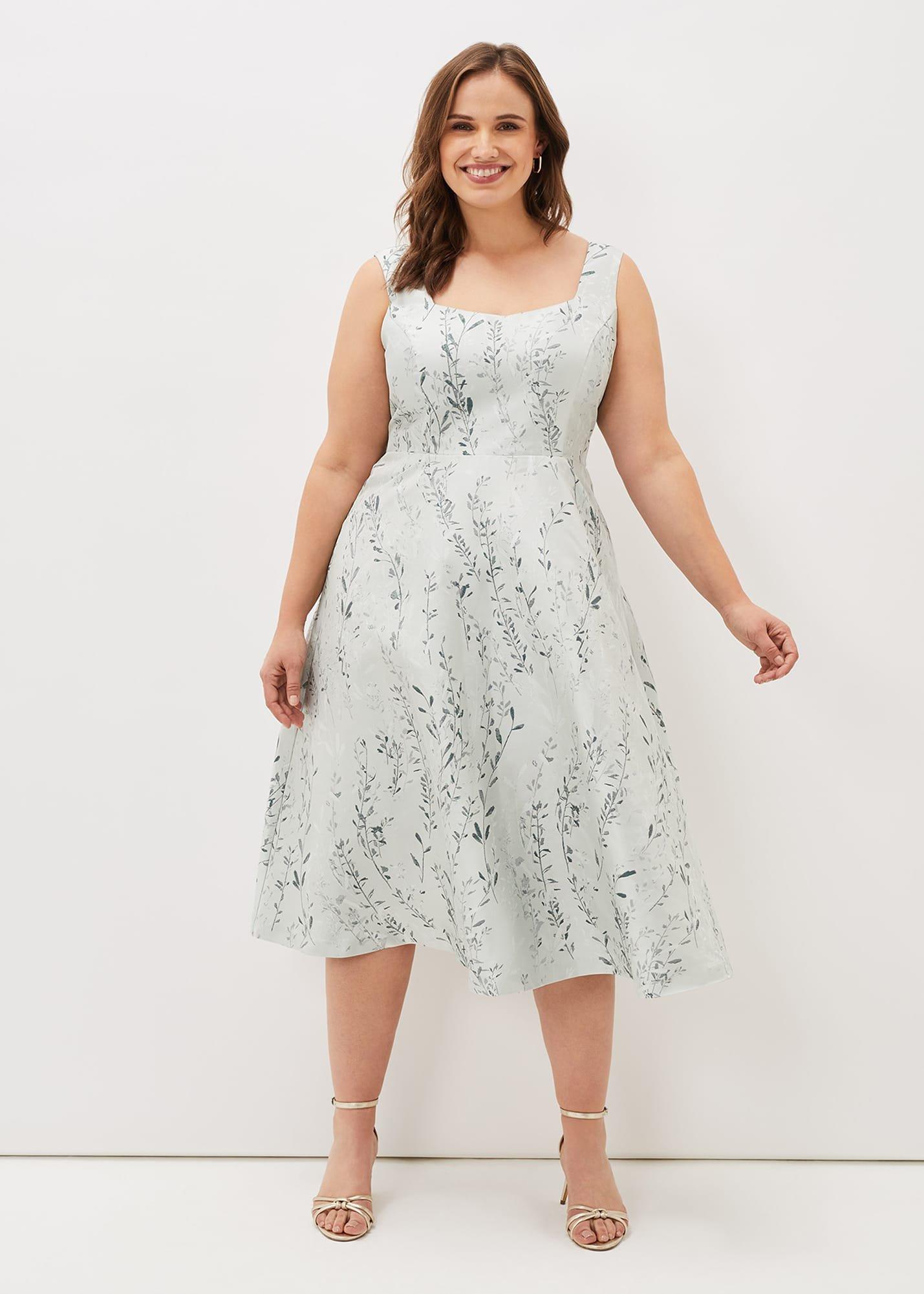 Becka Floral Jacquard Fit And Flare Dress