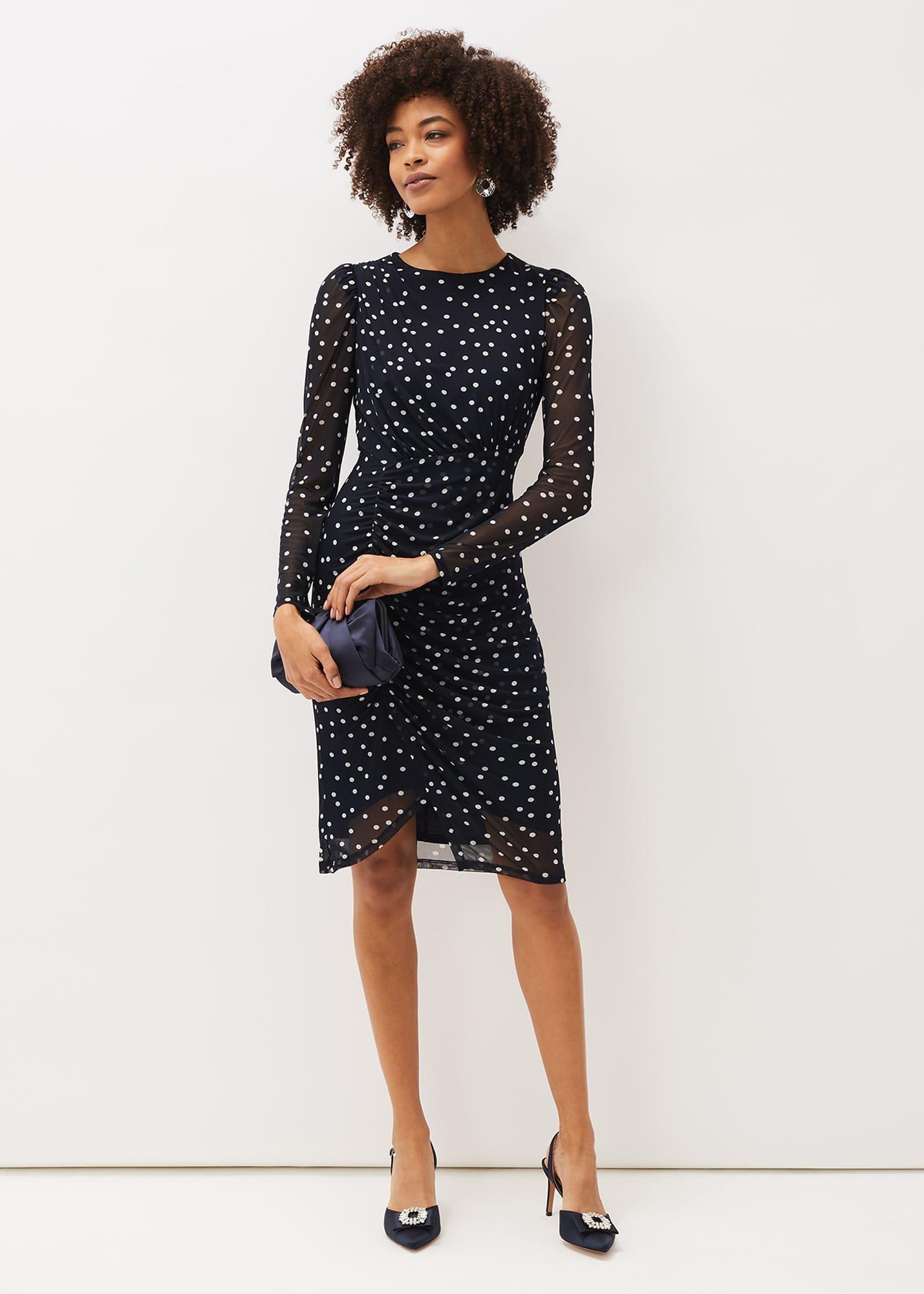 Emilia Spot Mesh Dress