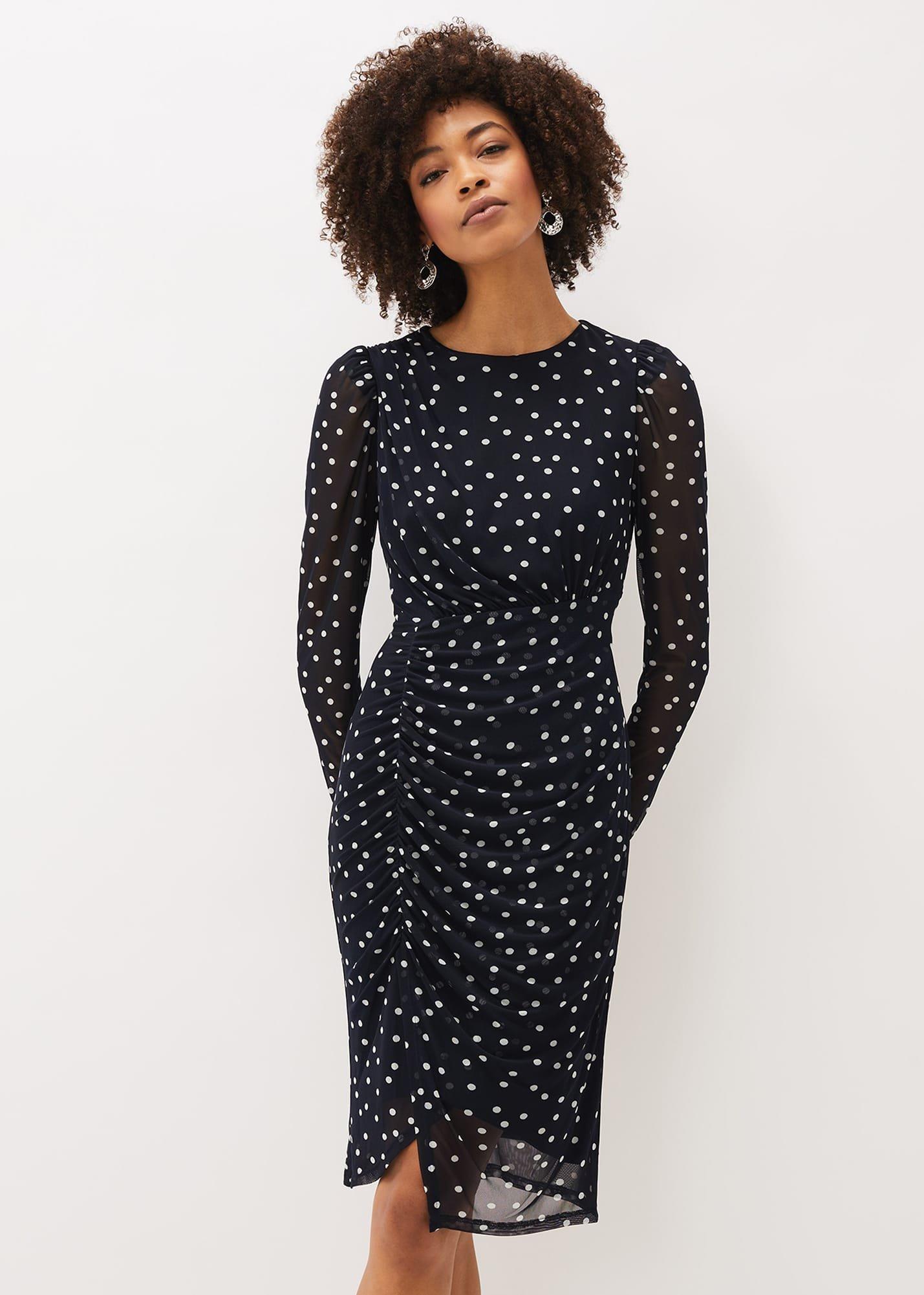 Emilia Spot Mesh Dress