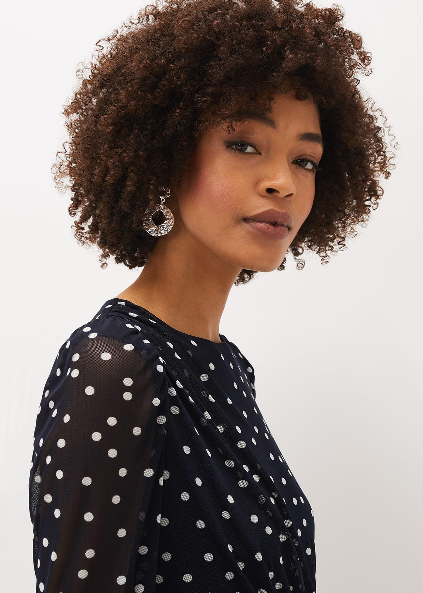 Emilia Spot Mesh Dress