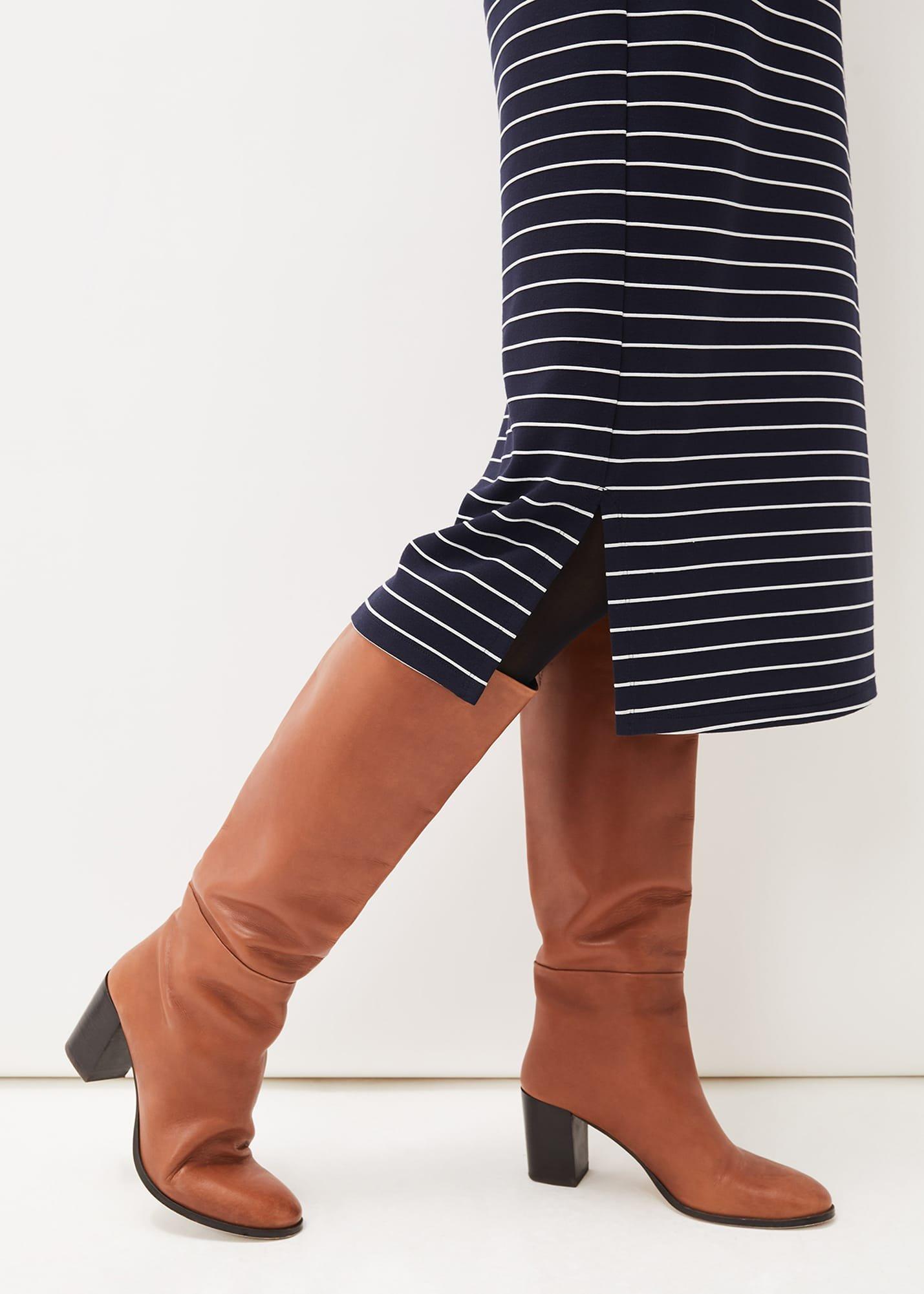 Cecile Stripe Midi Jersey Dress