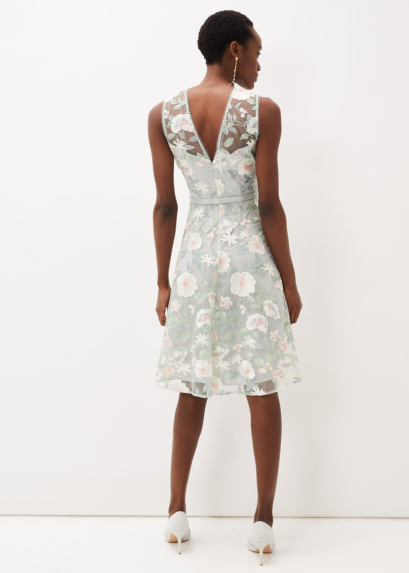 Aria Embroidered Fit And Flare Dress