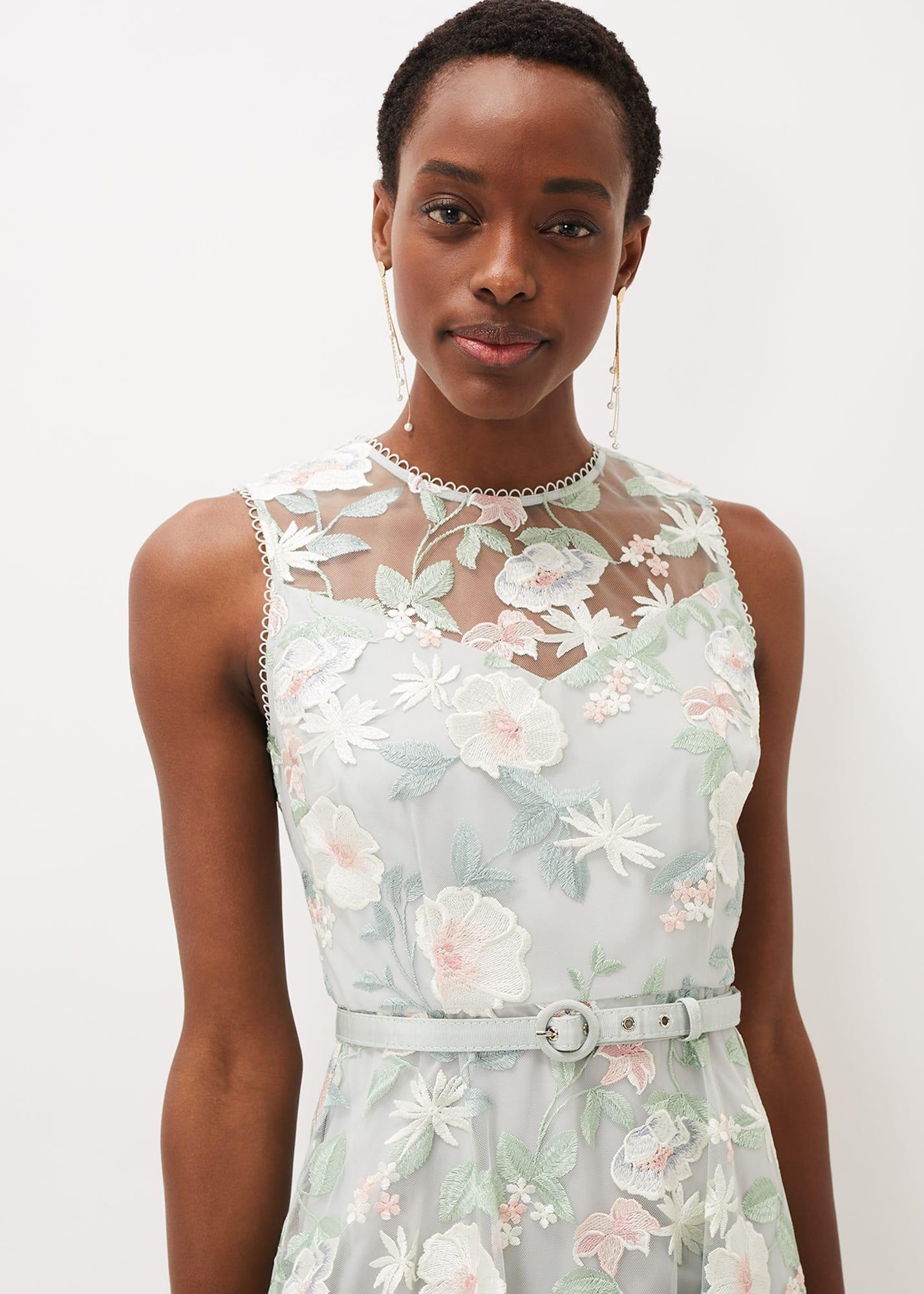Aria Embroidered Fit And Flare Dress