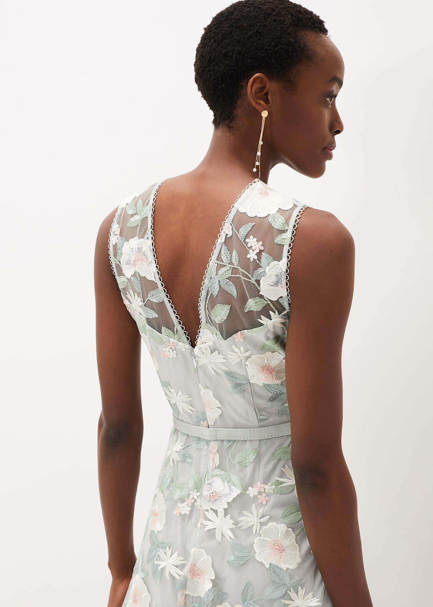 Aria Embroidered Fit And Flare Dress