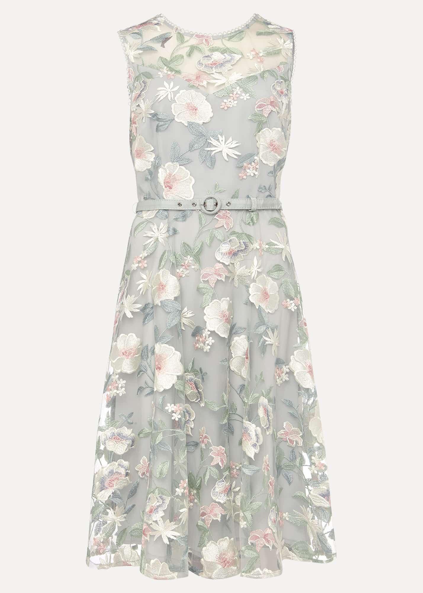 Aria Embroidered Fit And Flare Dress