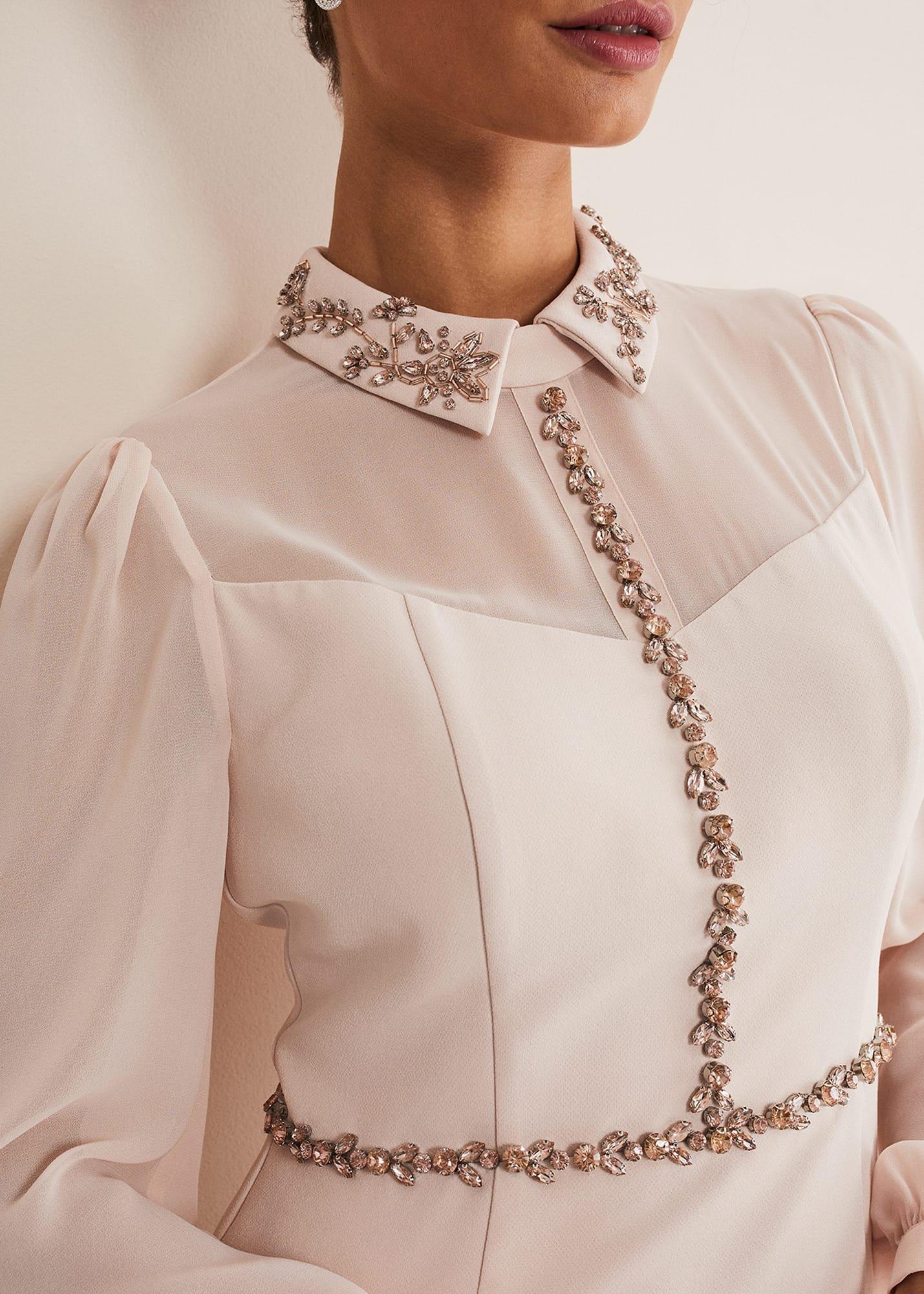 Avah Embellished Fitted Dress