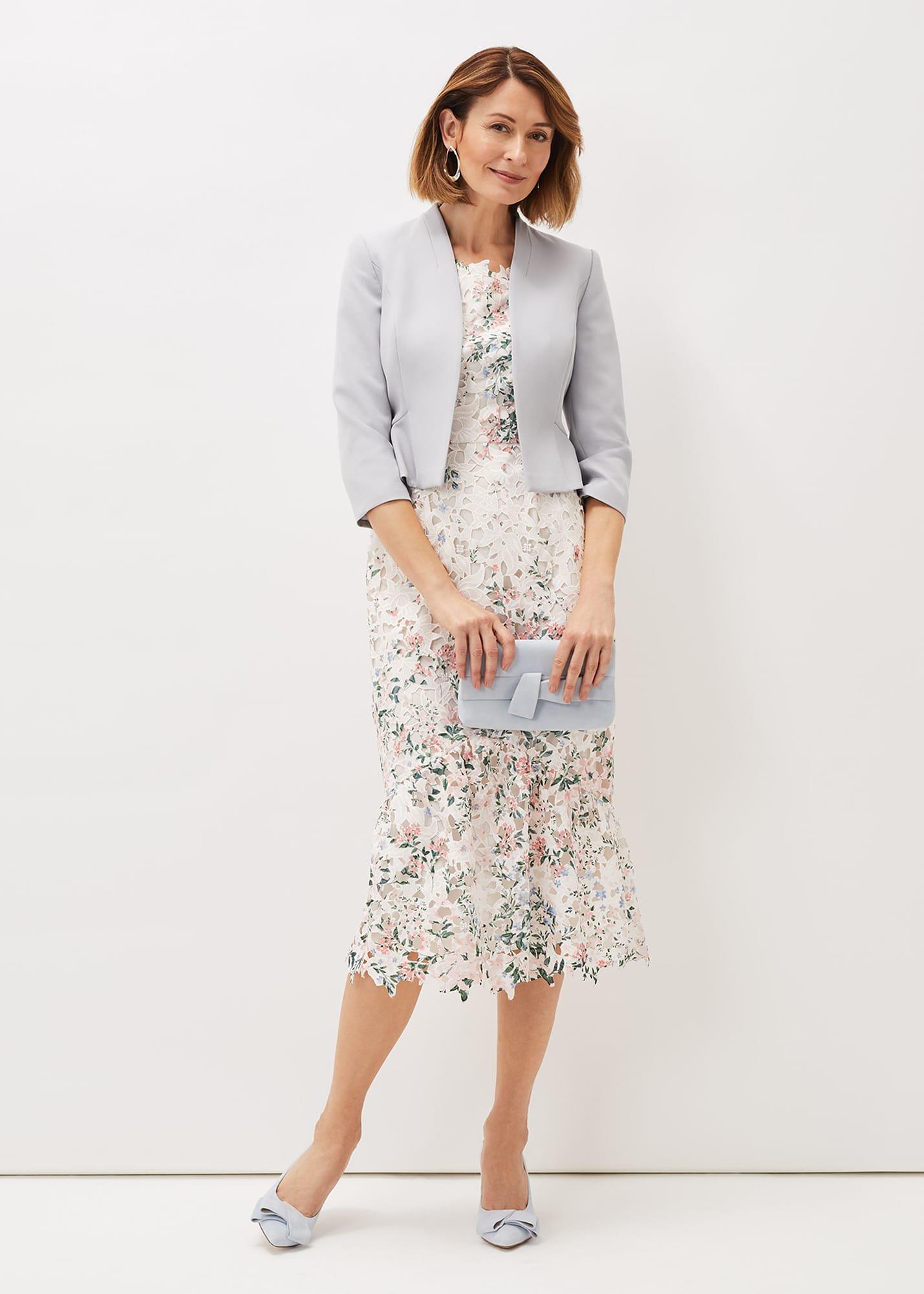 Franky Lace Bardot Midi Dress