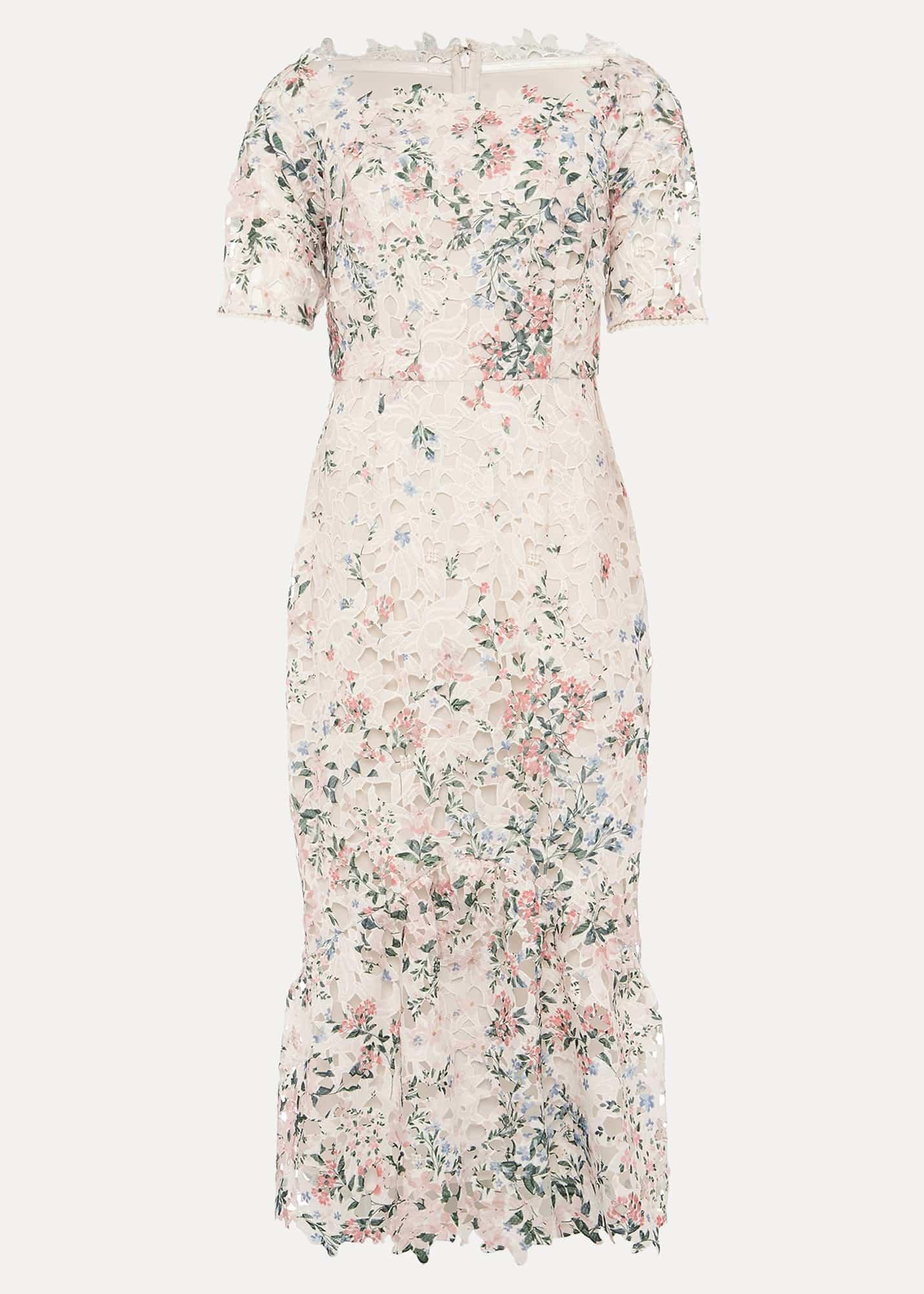 Franky Lace Bardot Midi Dress
