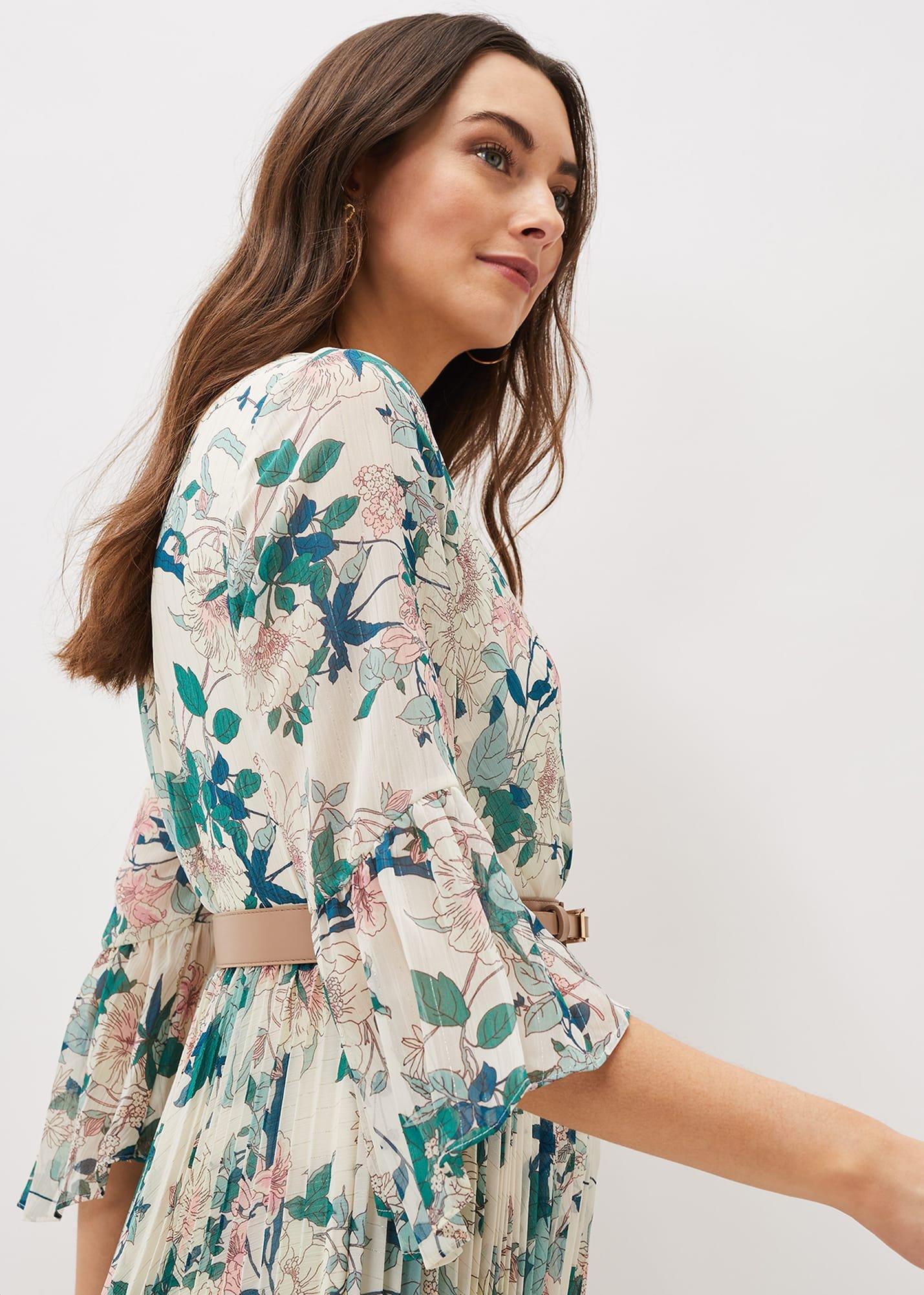 Dani Floral Pleated Midi Dress