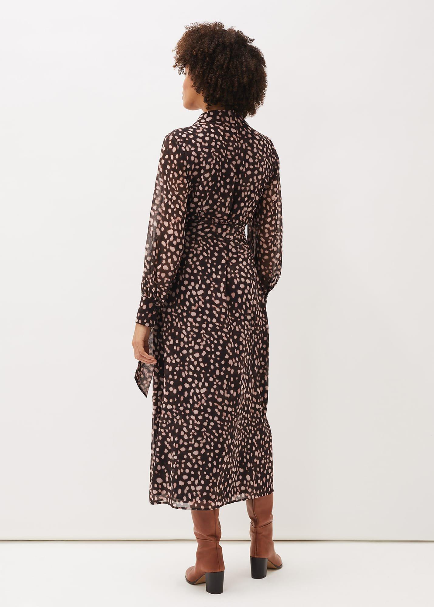 Libby Spot Print Midi Dress