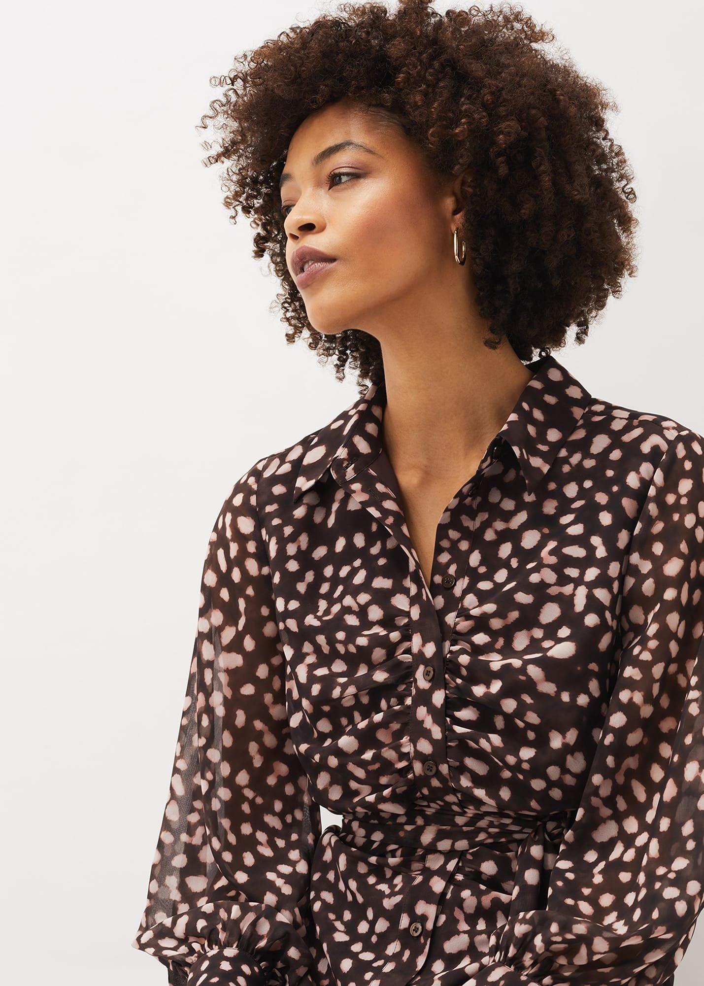 Libby Spot Print Midi Dress