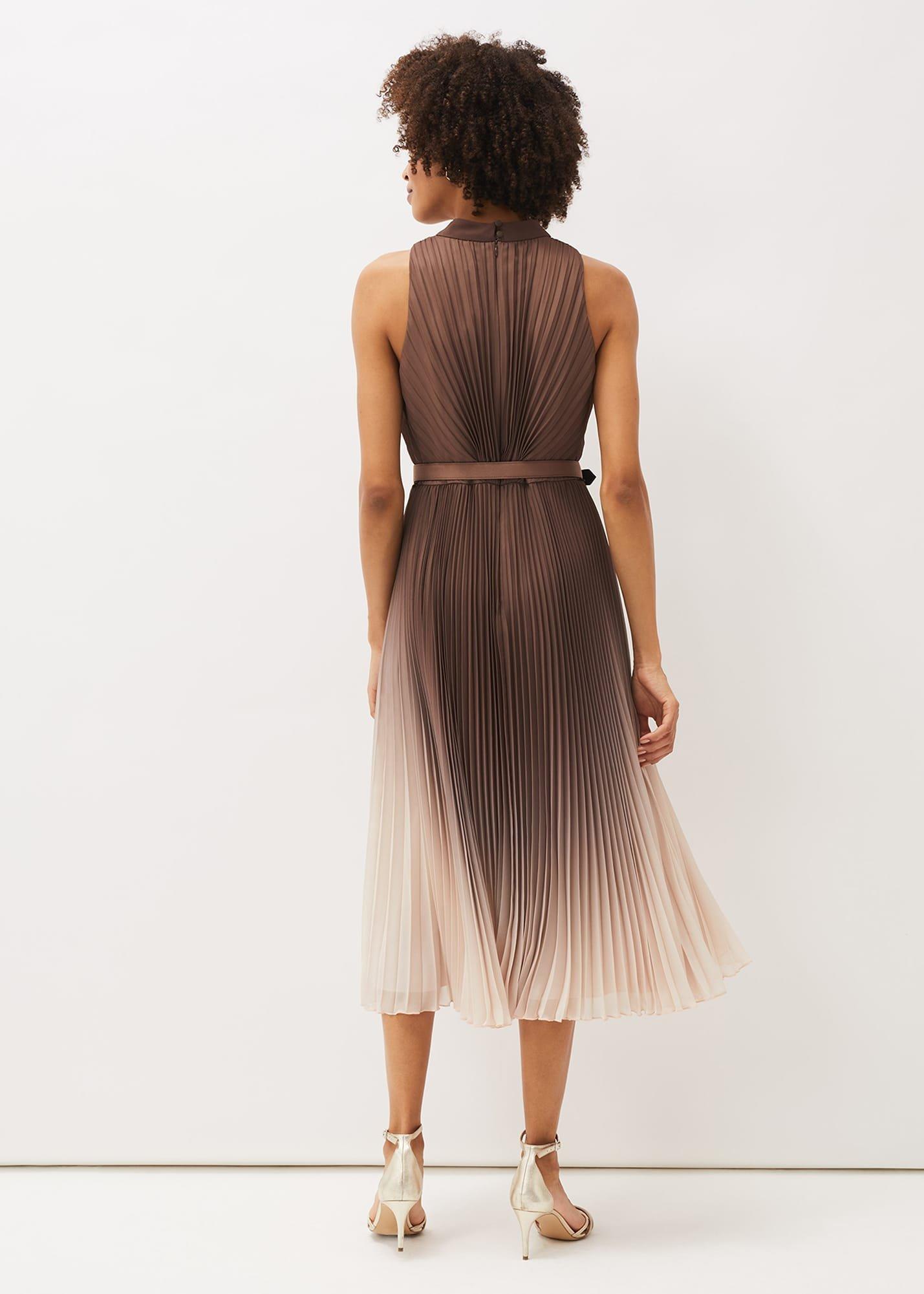 Simara Ombre Pleated Halterneck Dress