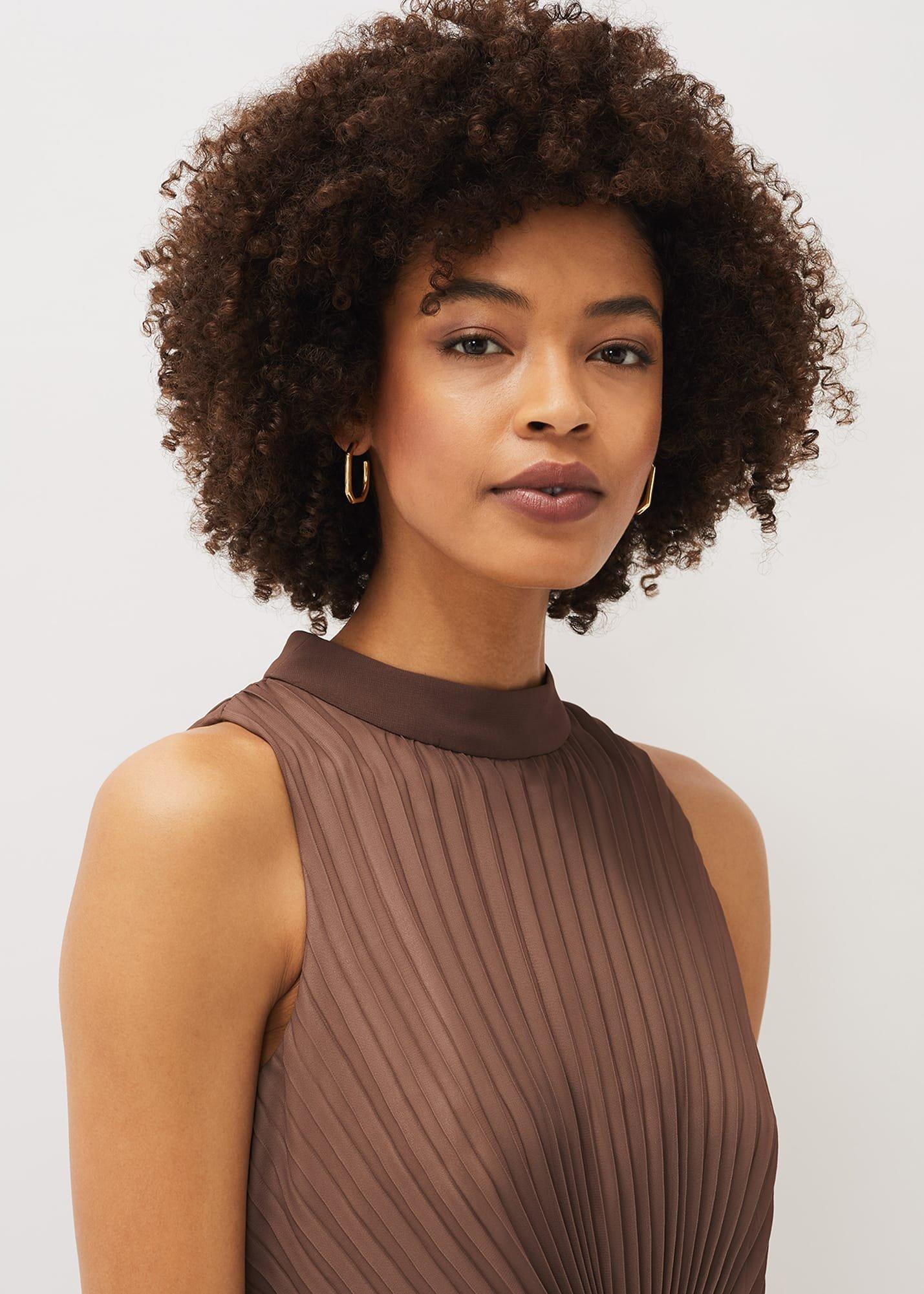 Simara Ombre Pleated Halterneck Dress