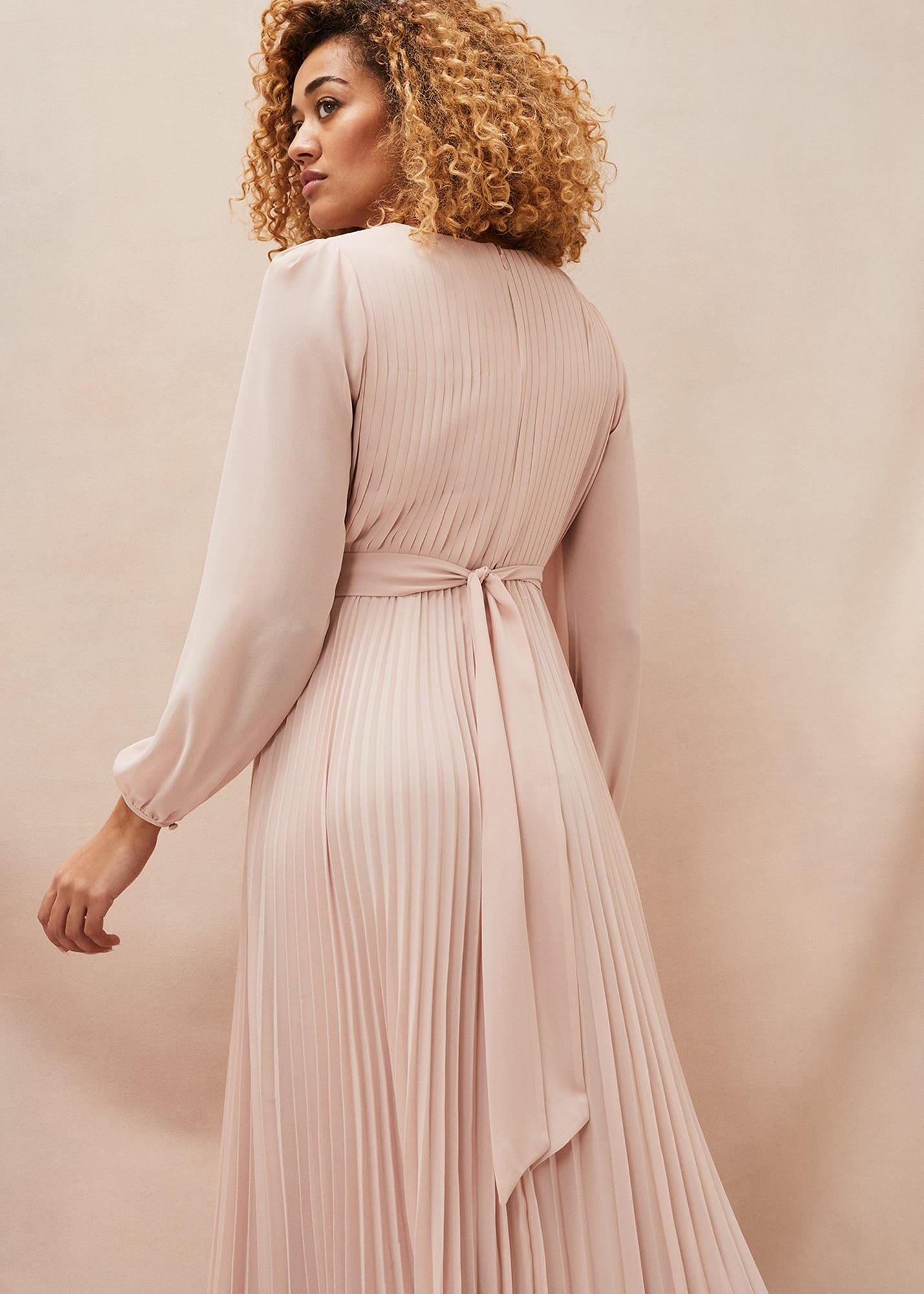 Alecia Pleated Chiffon Maxi Dress