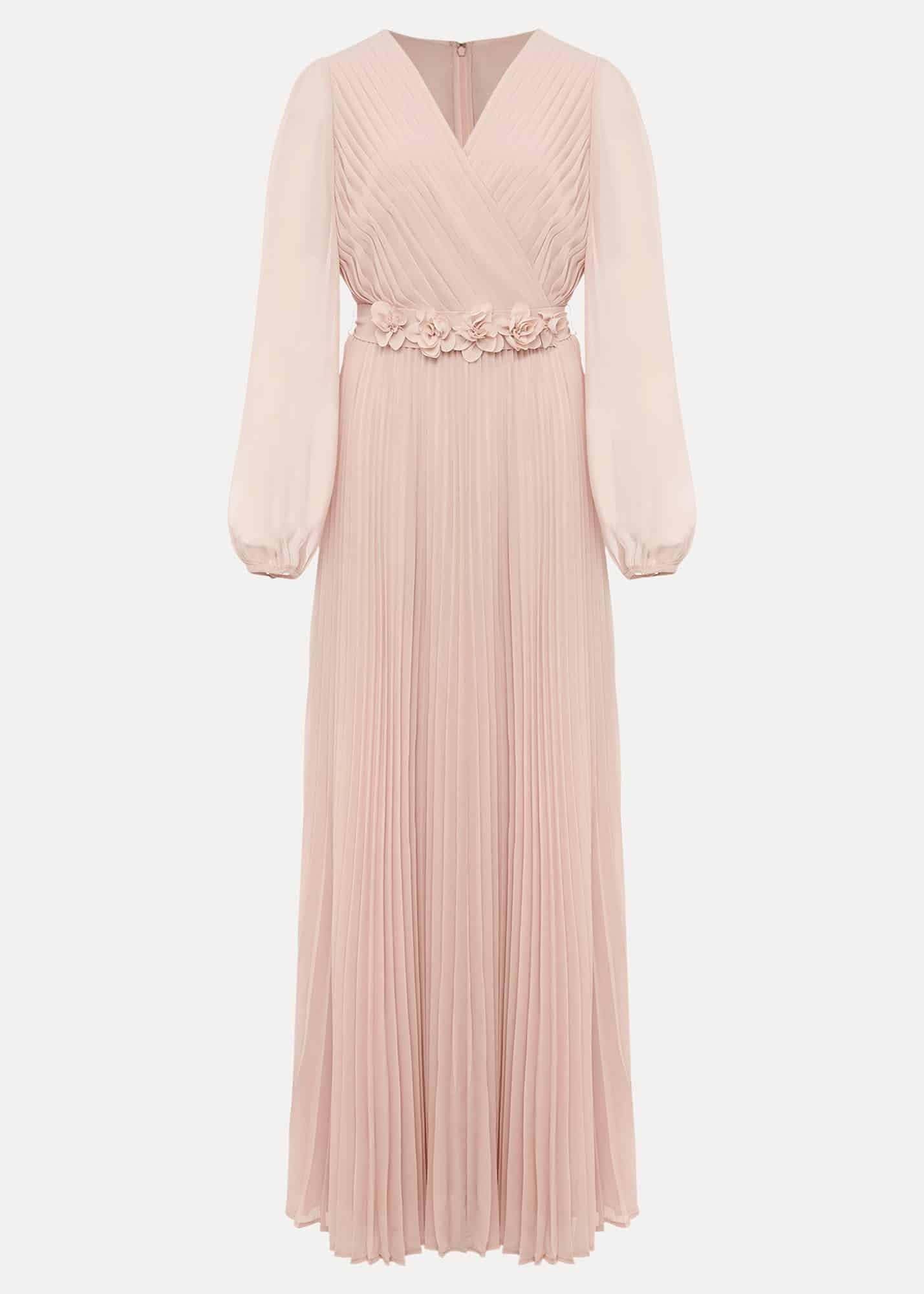 Alecia Pleated Chiffon Maxi Dress