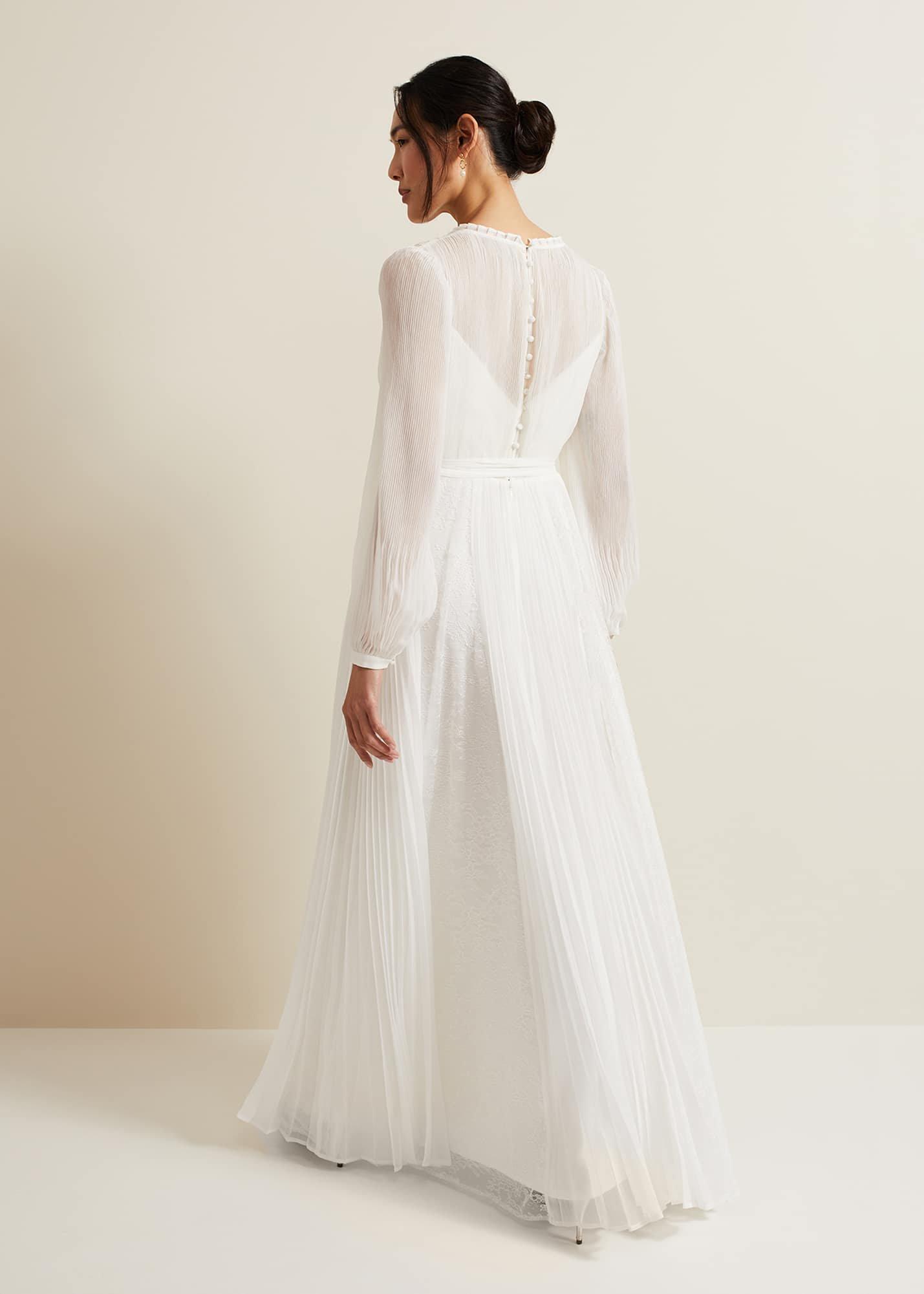 Mariana Pleated Lace Wedding Dress