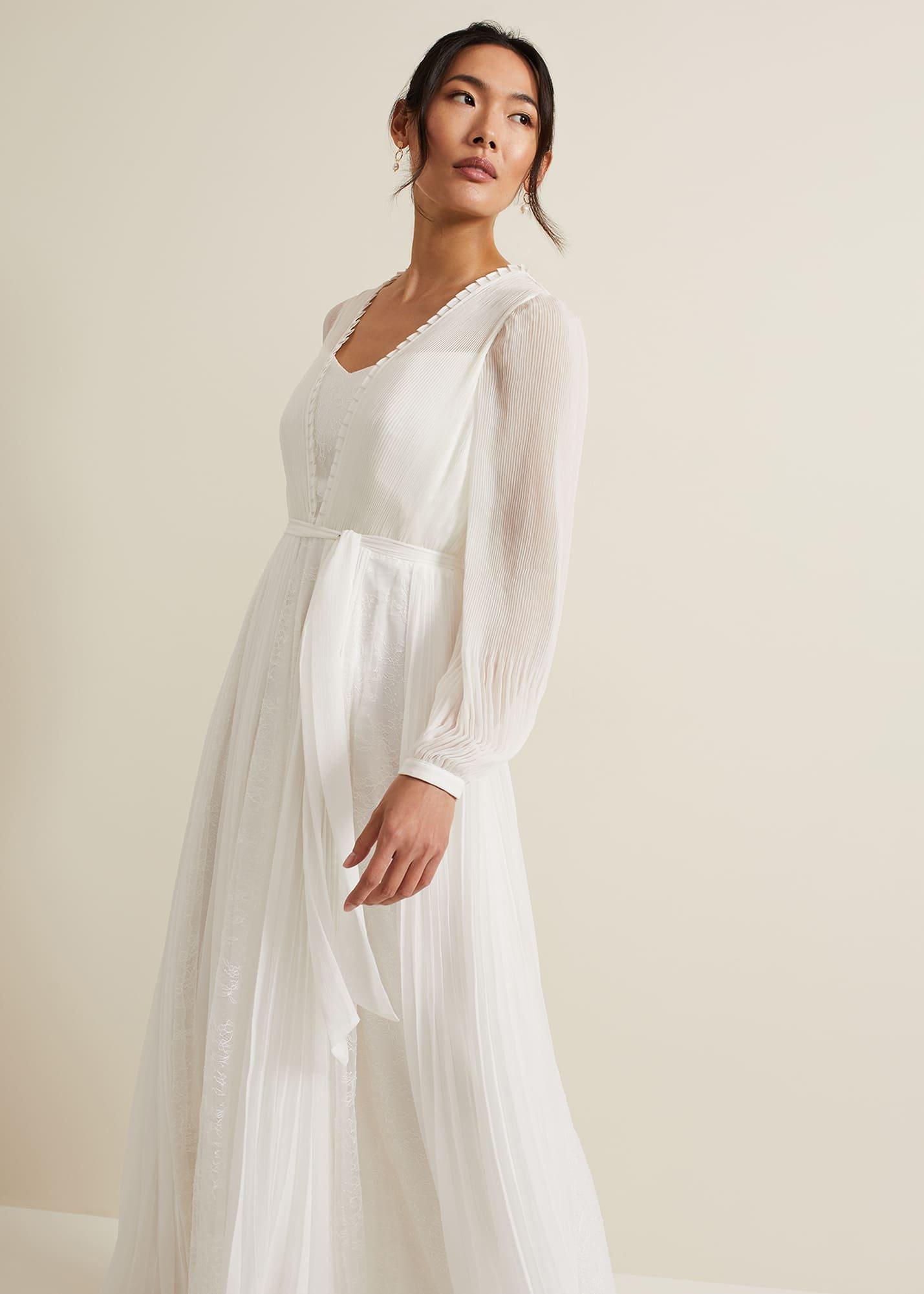 Mariana Pleated Lace Wedding Dress