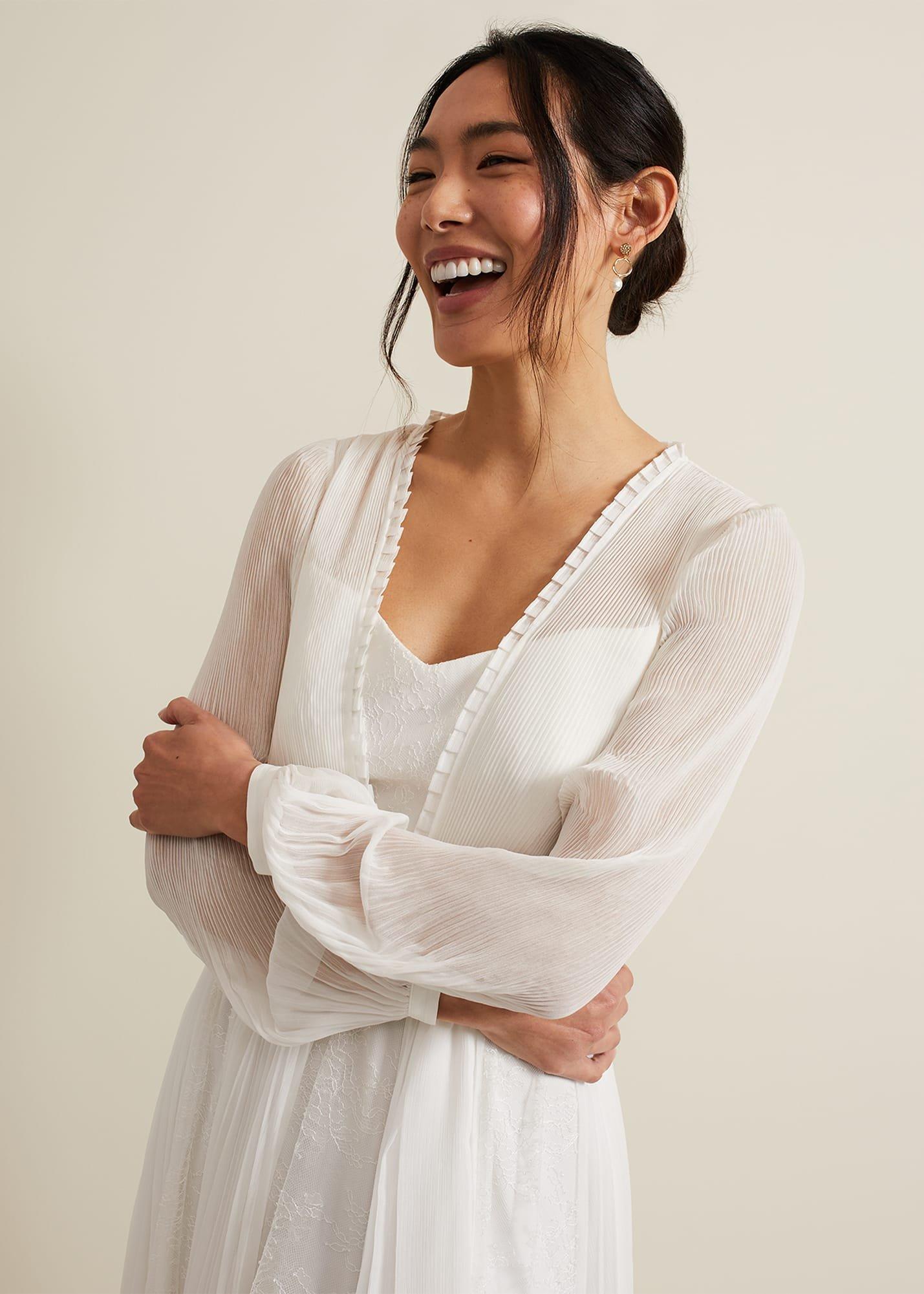 Mariana Pleated Lace Wedding Dress