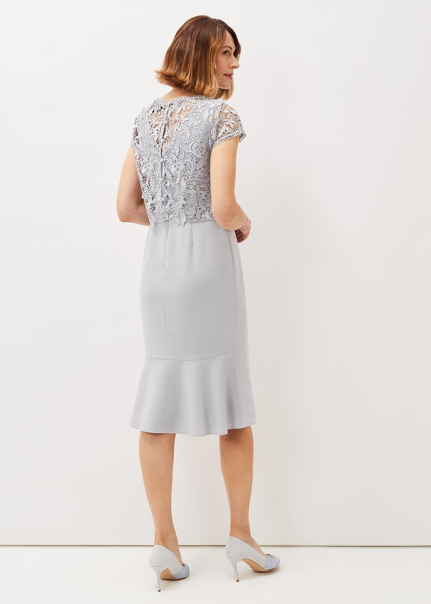 Alisha Double Layer Lace Peplum Dress