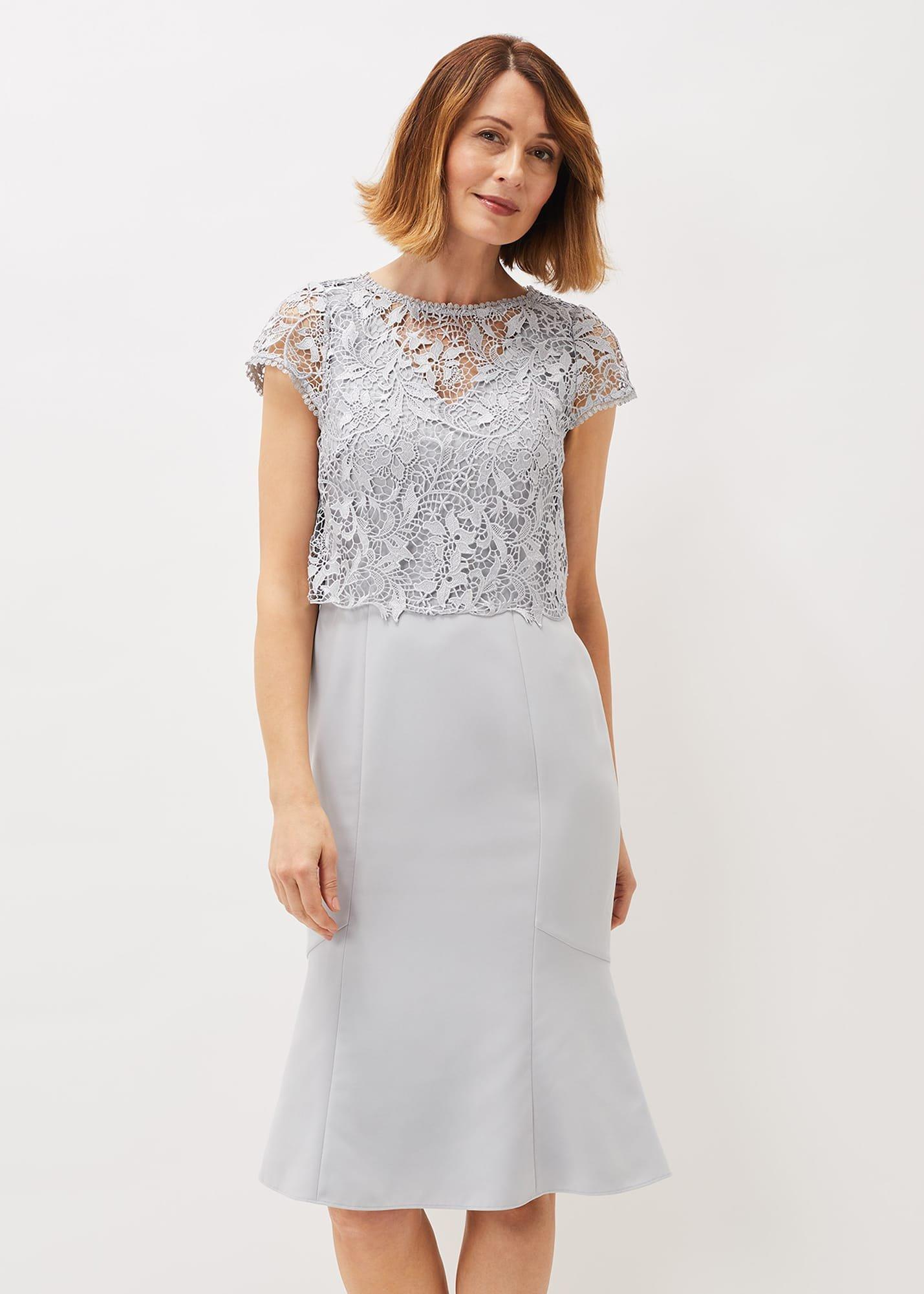 Alisha Double Layer Lace Peplum Dress