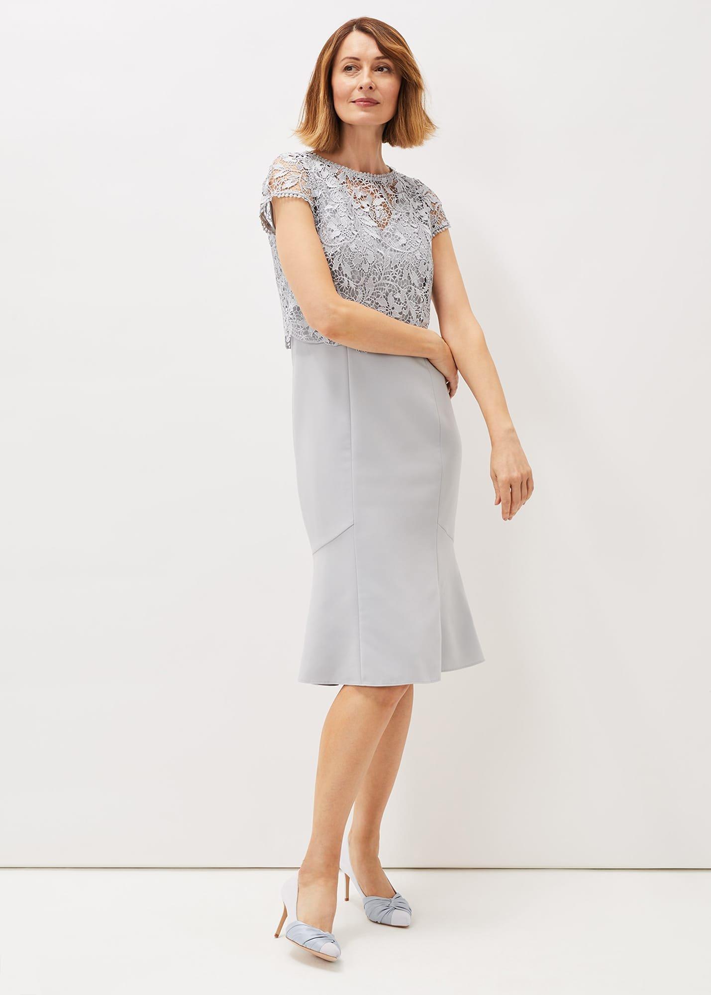 Alisha Double Layer Lace Peplum Dress