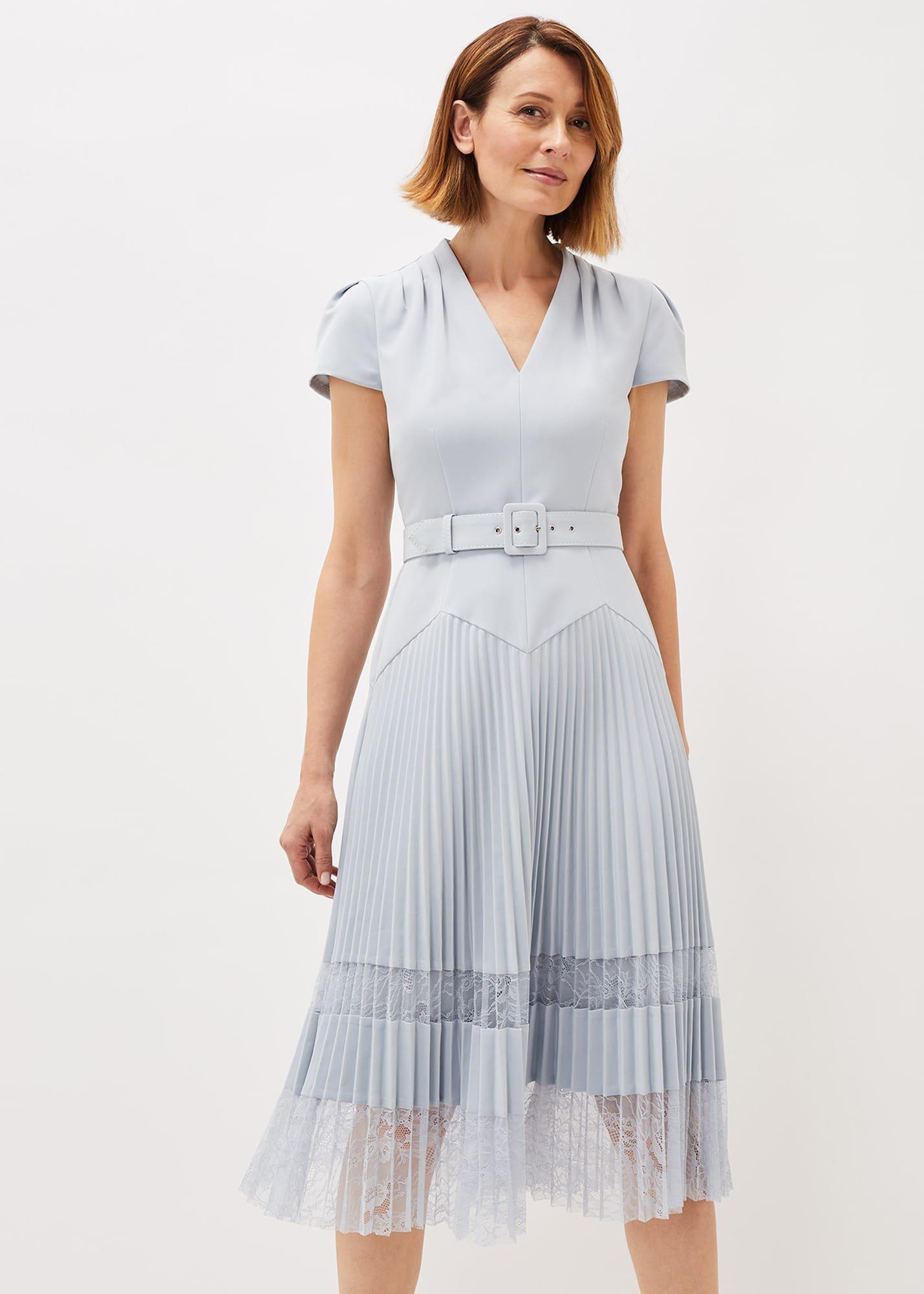 Hannah Pleated Lace Dress