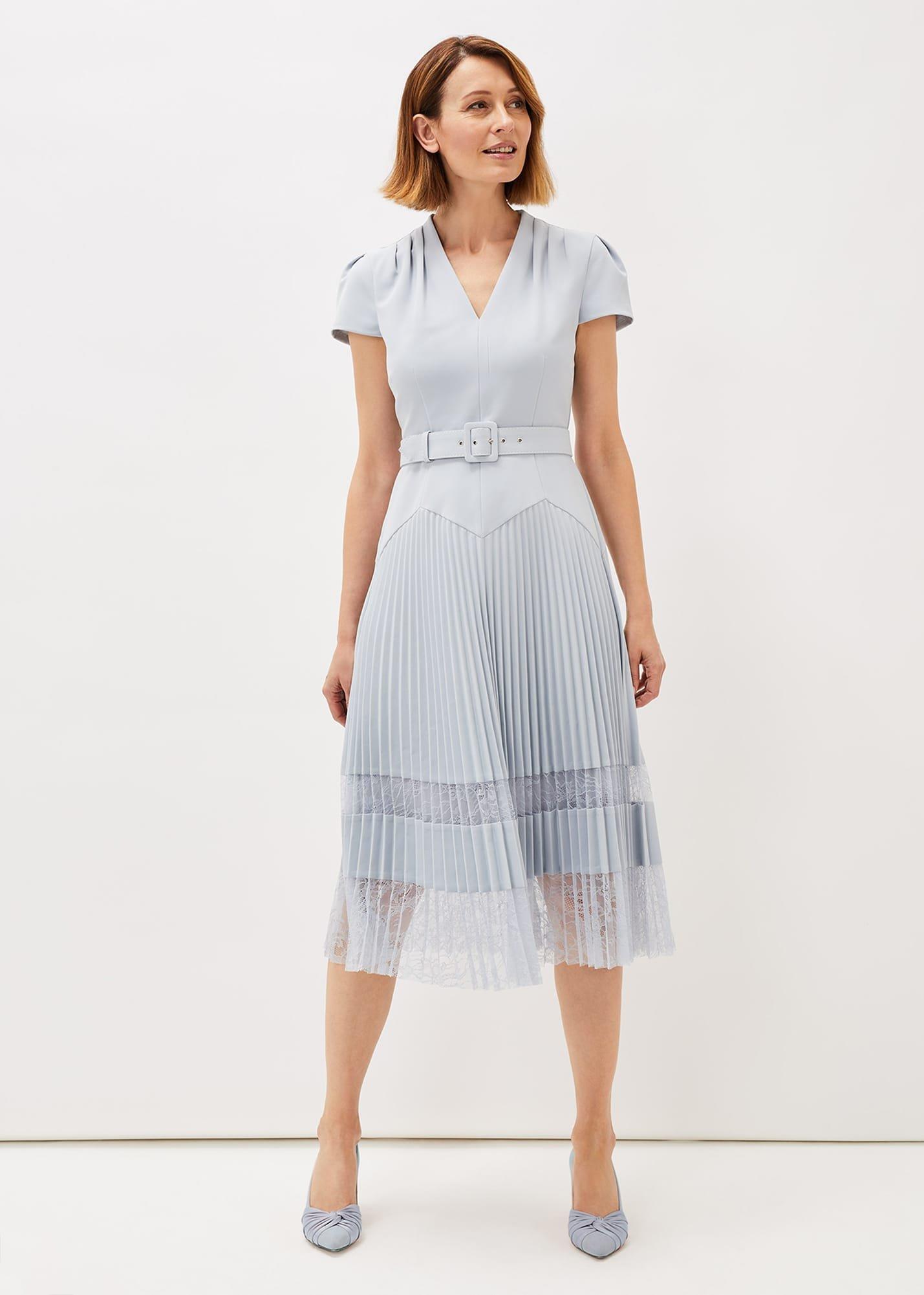 Hannah Pleated Lace Dress