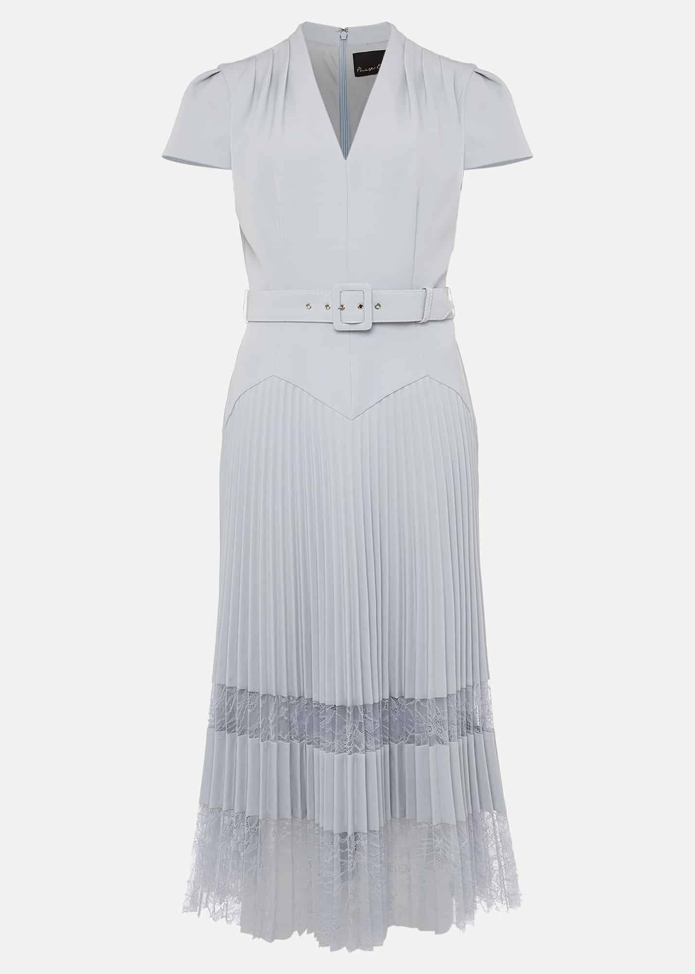 Hannah Pleated Lace Dress