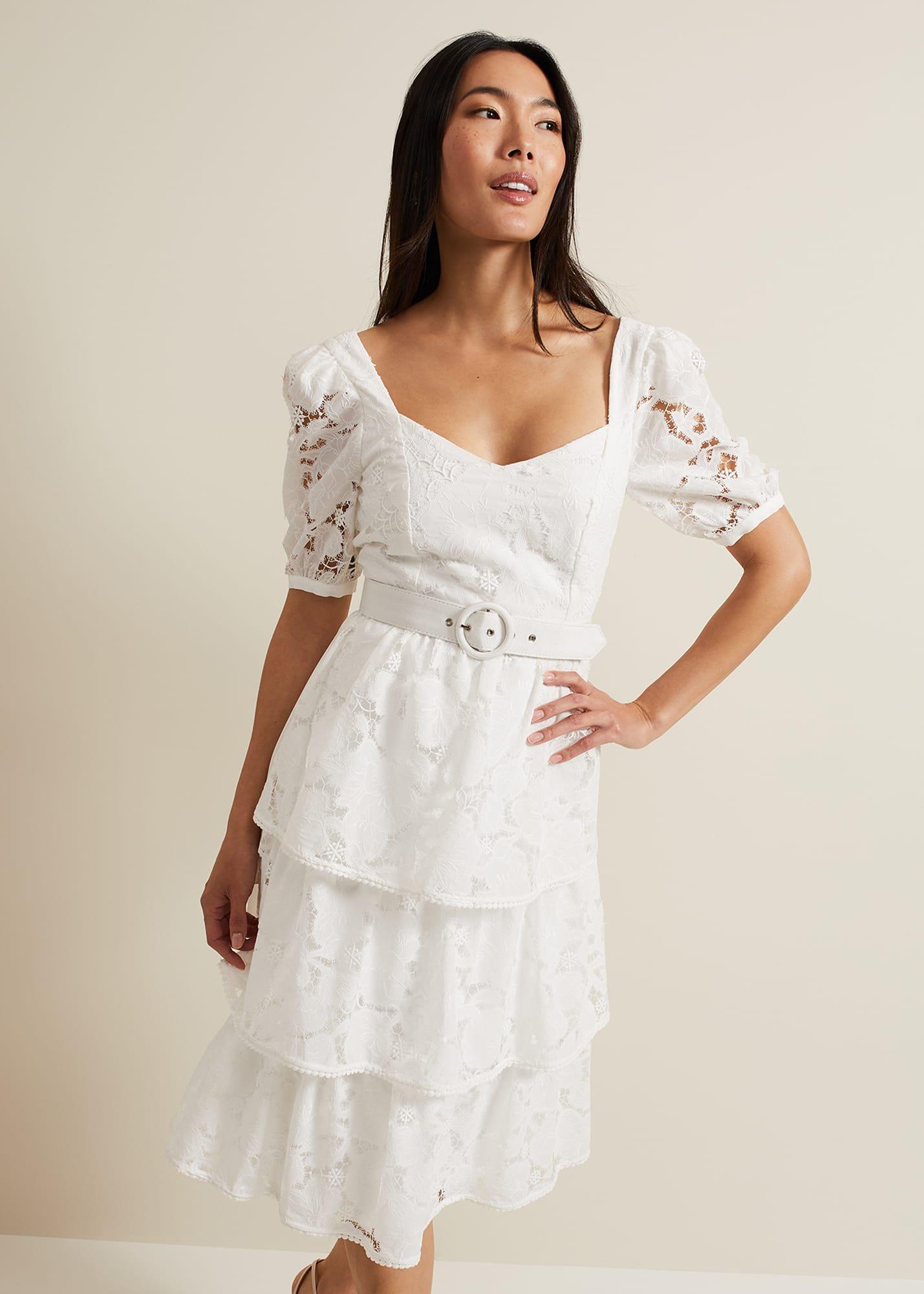 Elyse Lace Tiered Wedding Dress