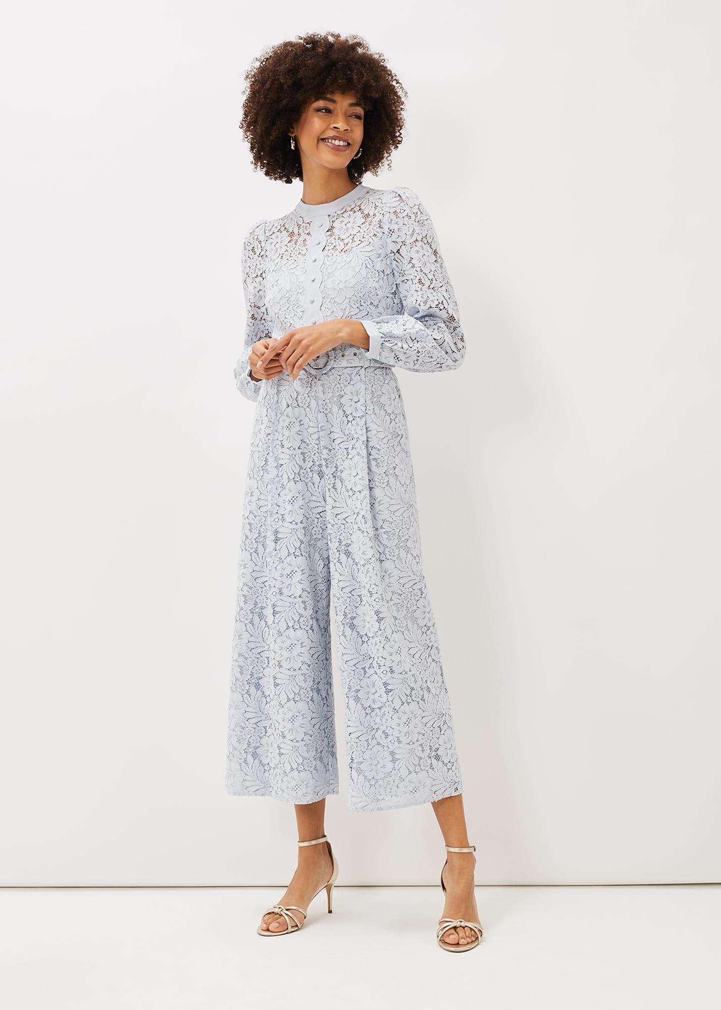 Monroe Belted Lace Wide Leg Jumpsuit