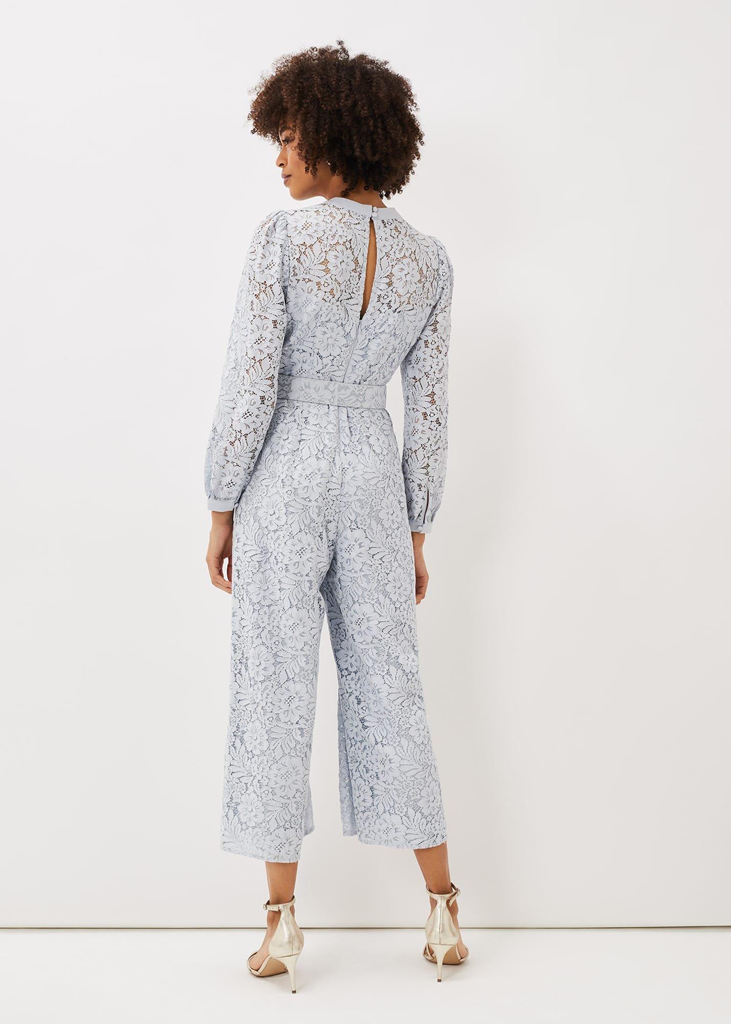 Monroe Belted Lace Wide Leg Jumpsuit