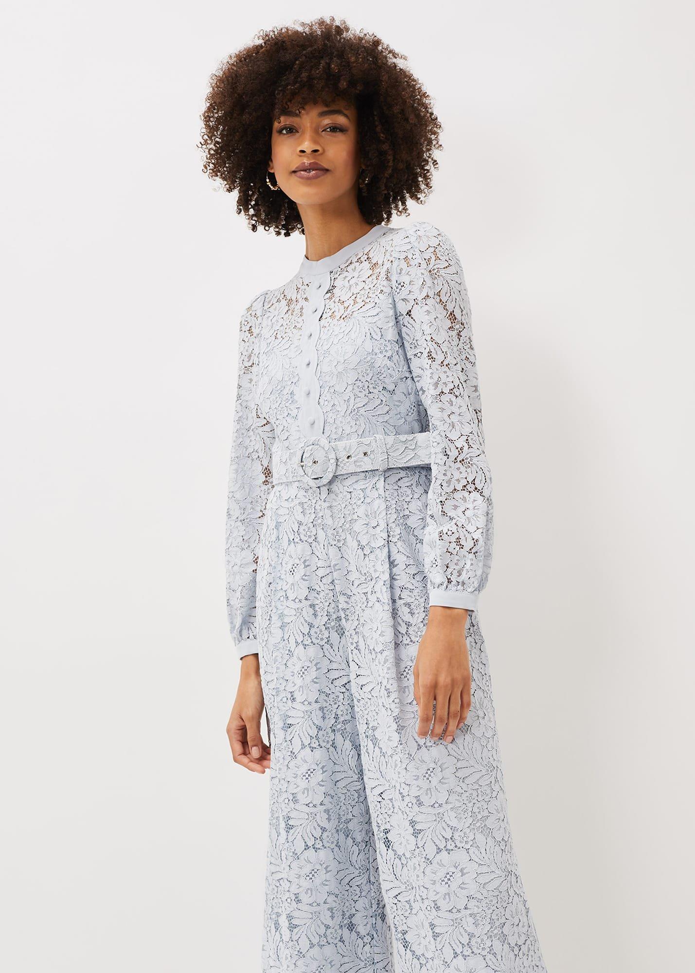 Monroe Belted Lace Wide Leg Jumpsuit