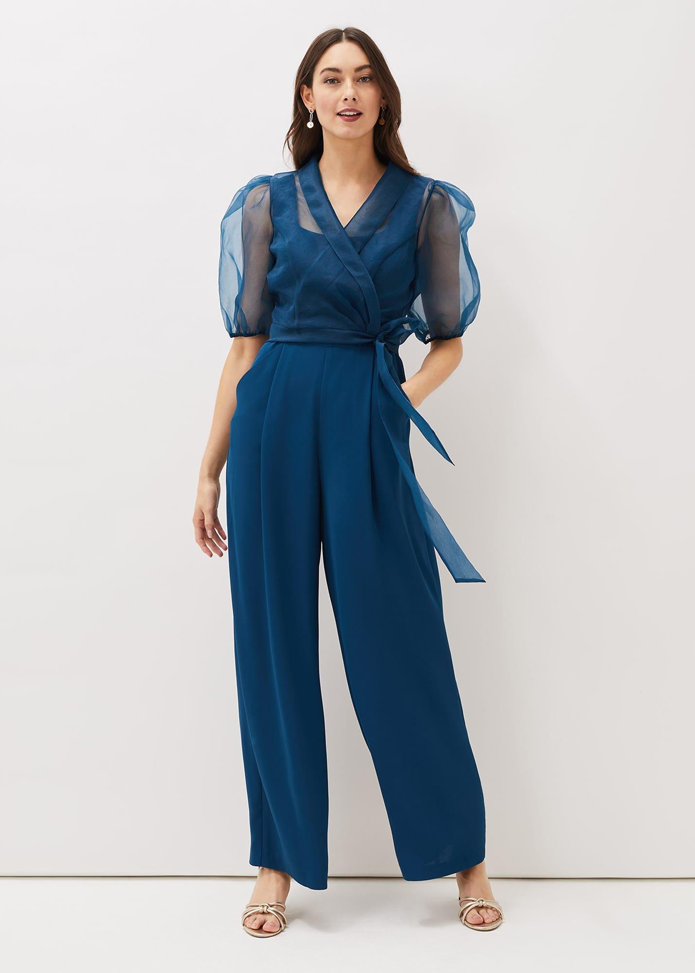 Brontie Puff Sleeve Wide Leg Jumpsuit