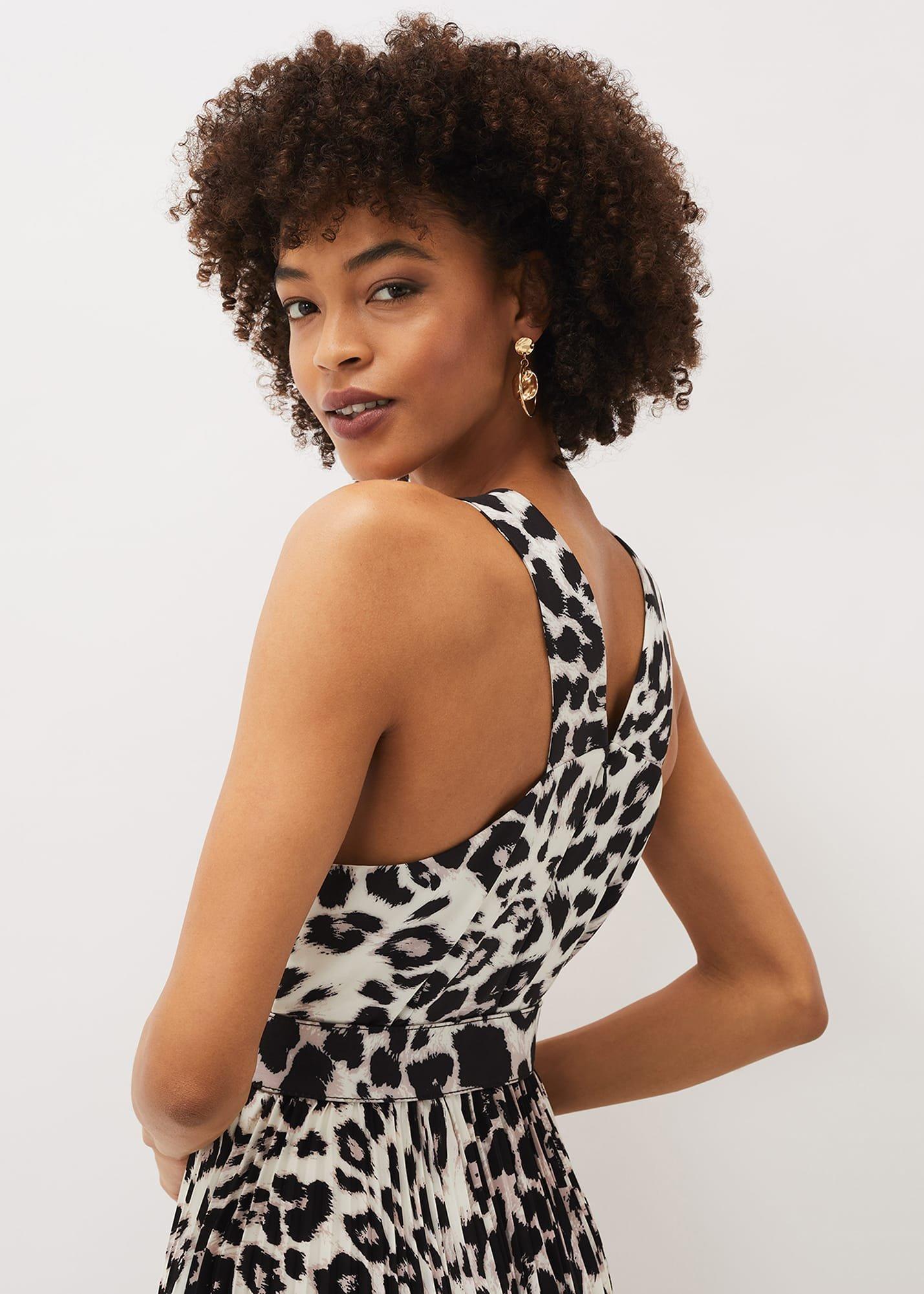 Chelsie Leopard Print Midaxi Dress