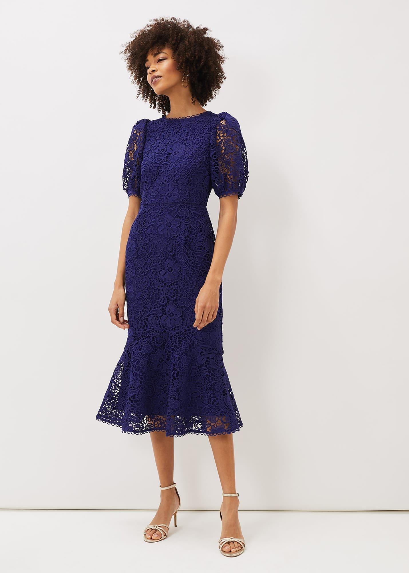 Lidia Guipure Lace Fishtail Dress
